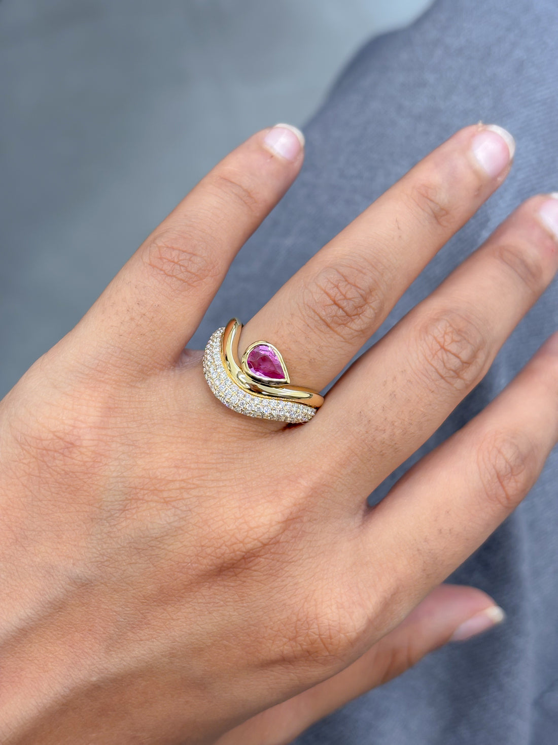 JPRG-5109/12277 Pink Sapphire Diamond Ring | 18K