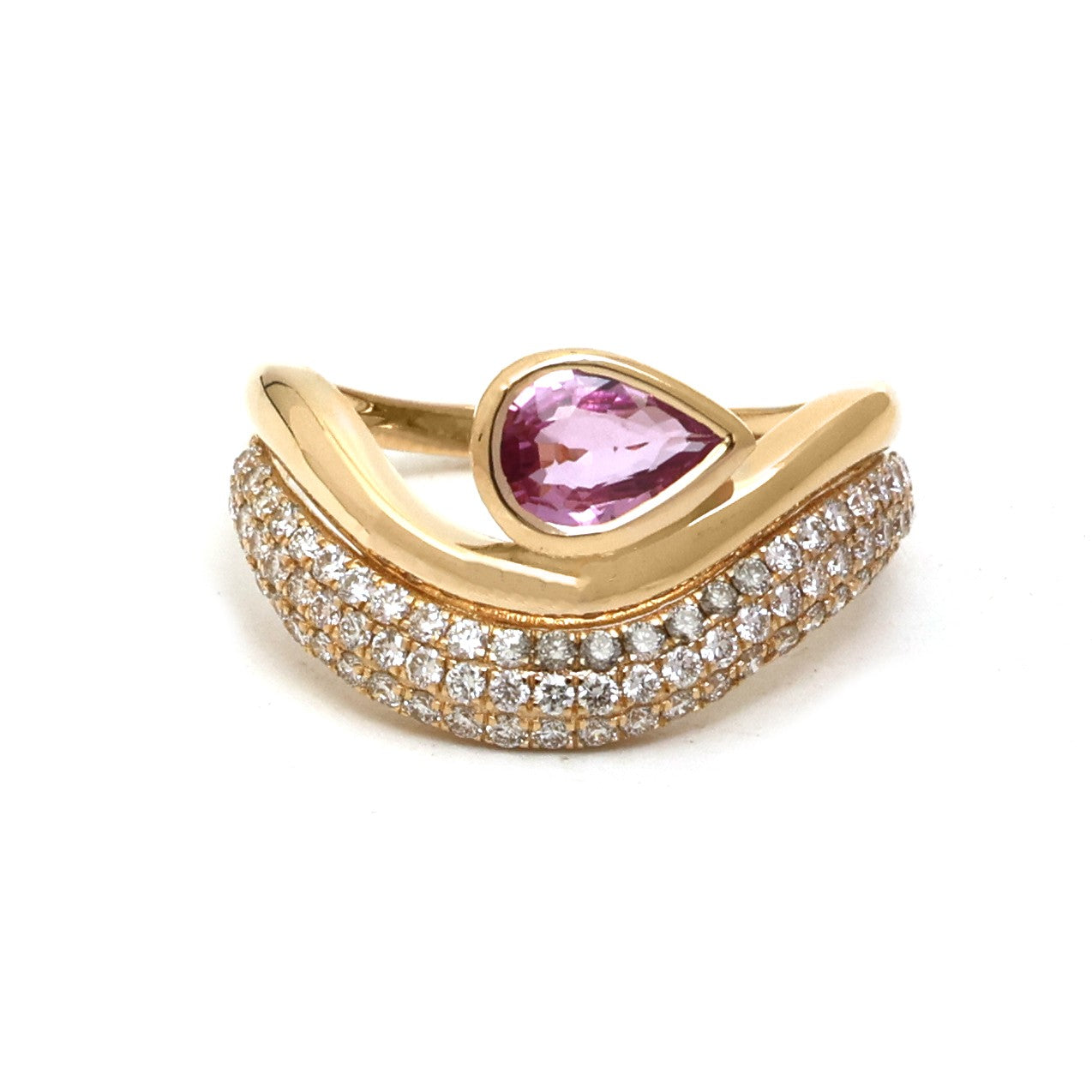 JPRG-5109/12277 Pink Sapphire Diamond Ring | 18K