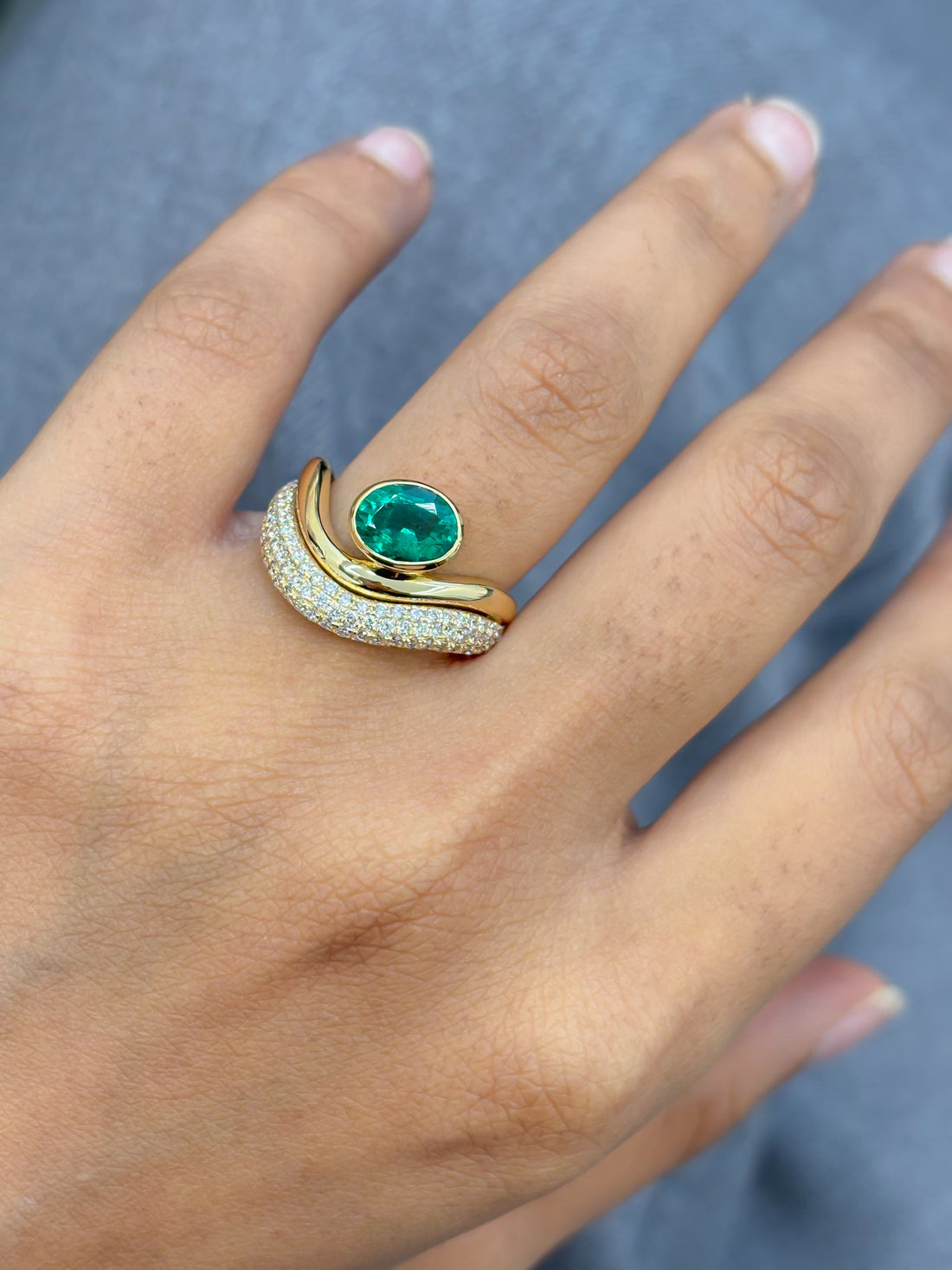 JPRG-5112/12280 Emerald Diamond Ring | 18K
