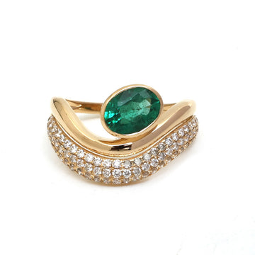 JPRG-5112/12280 Emerald Diamond Ring | 18K