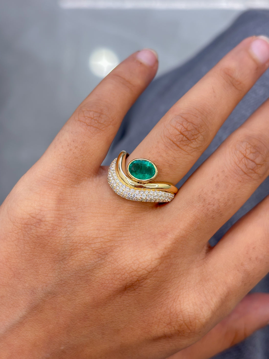 JPRG-5116/12284 Diamond Emerald Ring | 18K