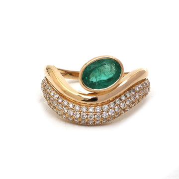 JPRG-5116/12284 Diamond Emerald Ring | 18K