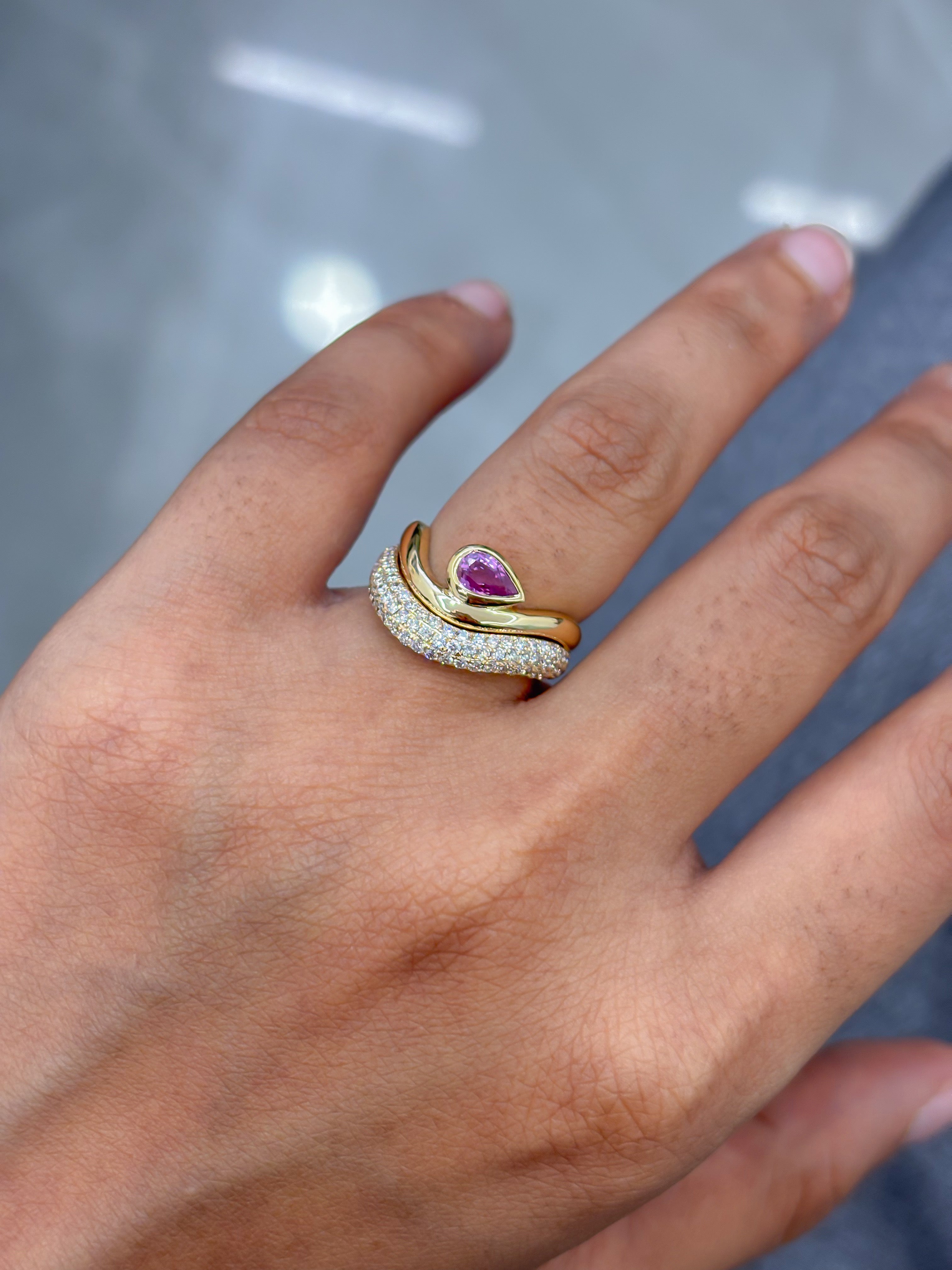 JPRG-5117/12285 Diamond Pink Sapphire Ring | 18K