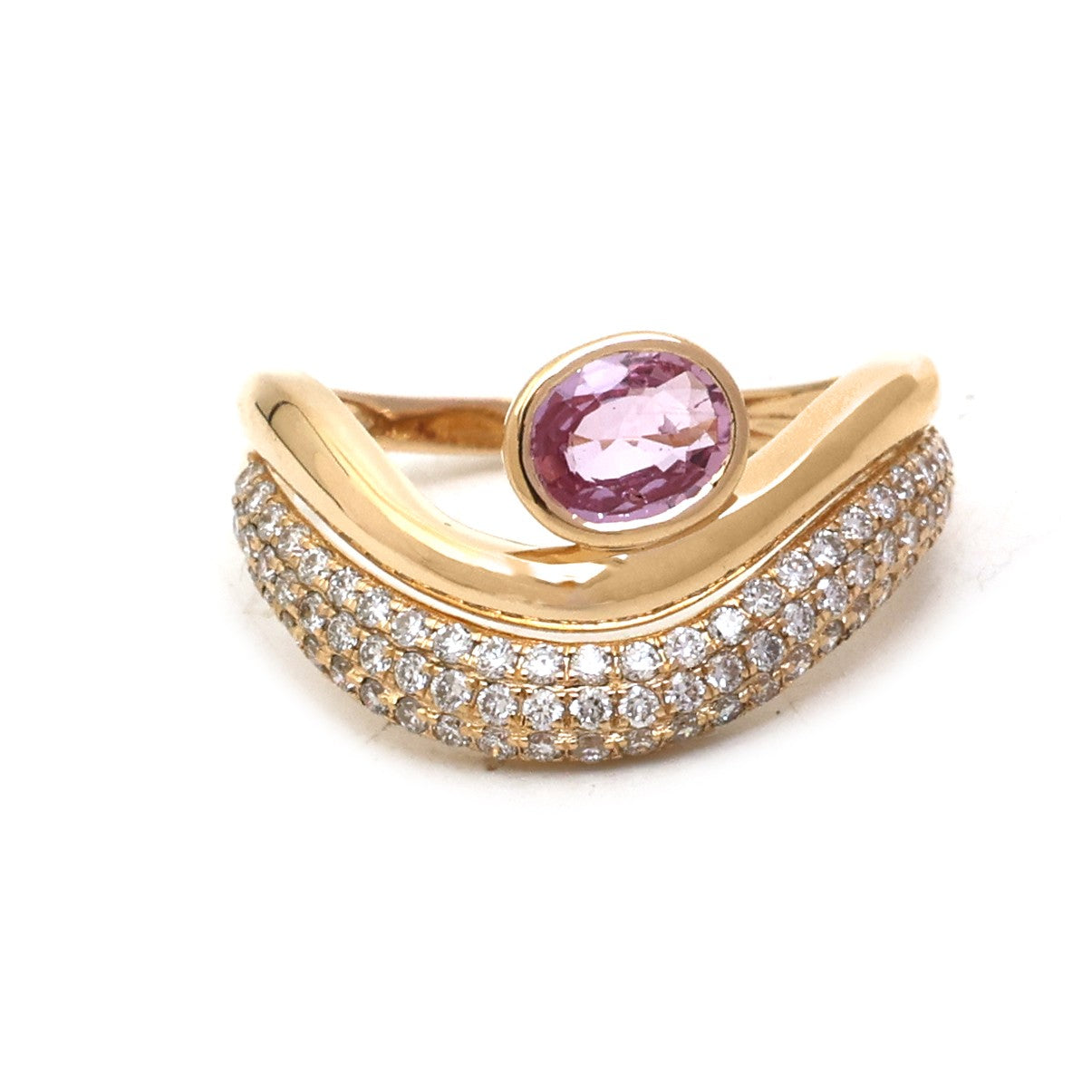 JPRG-5118/12286 Pink Sapphire Diamond Ring | 18K