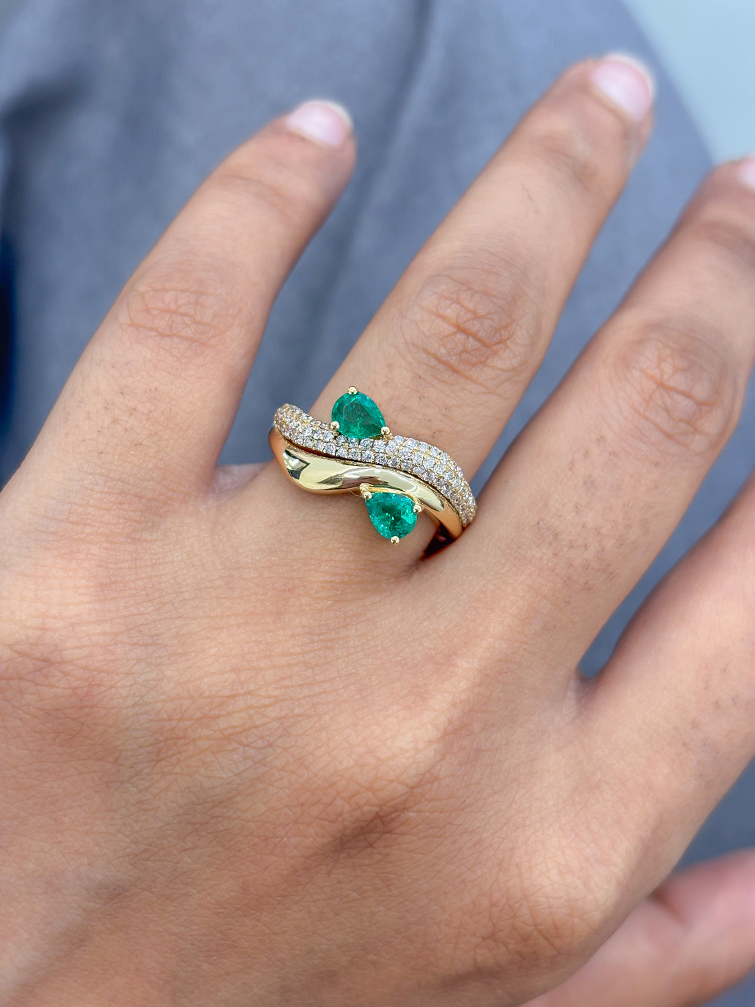 JPRG-5124/12292 Diamond Emerald Ring | 18K