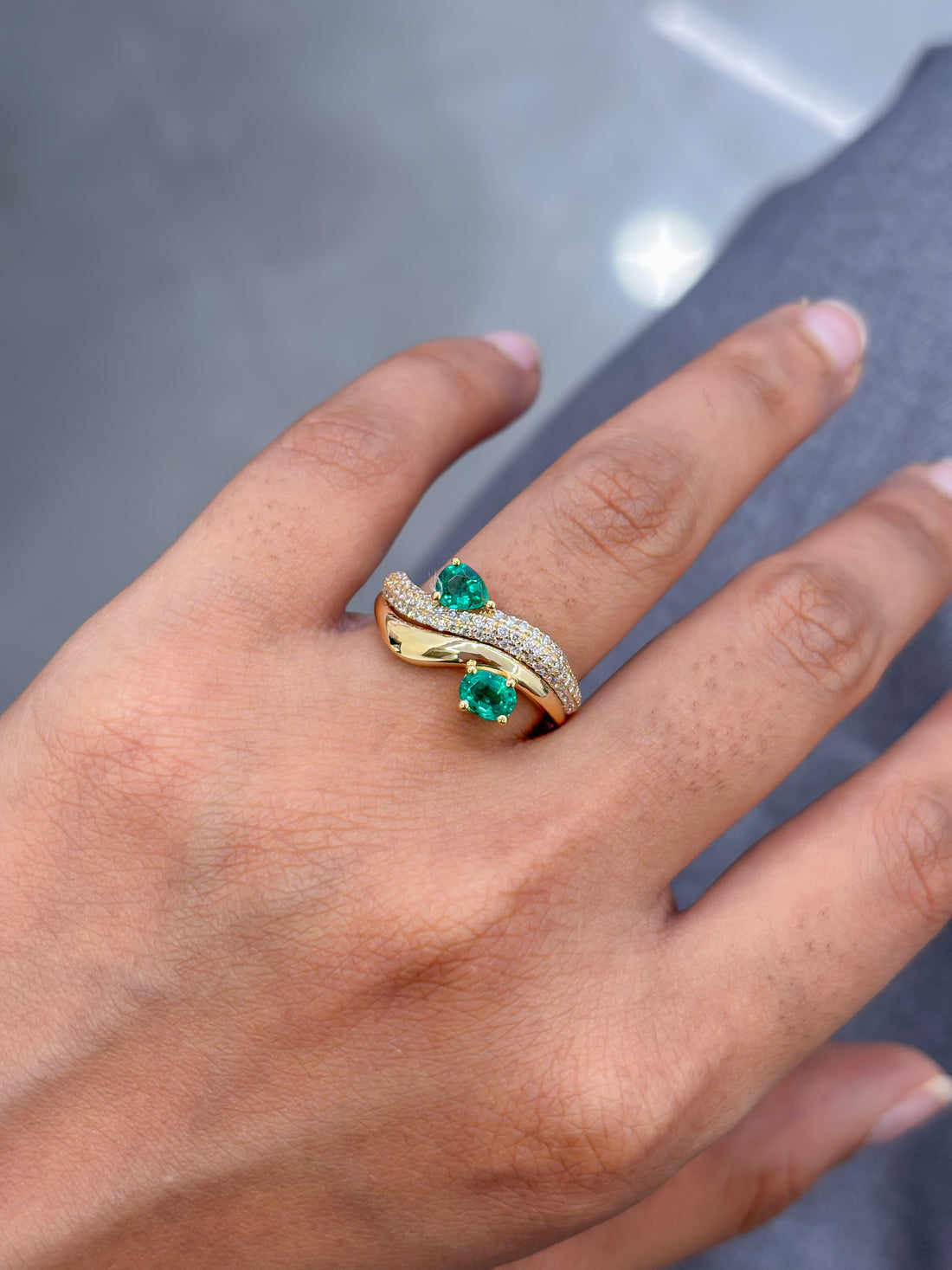 JPRG-5125/12293 Emerald Diamond Ring | 18K