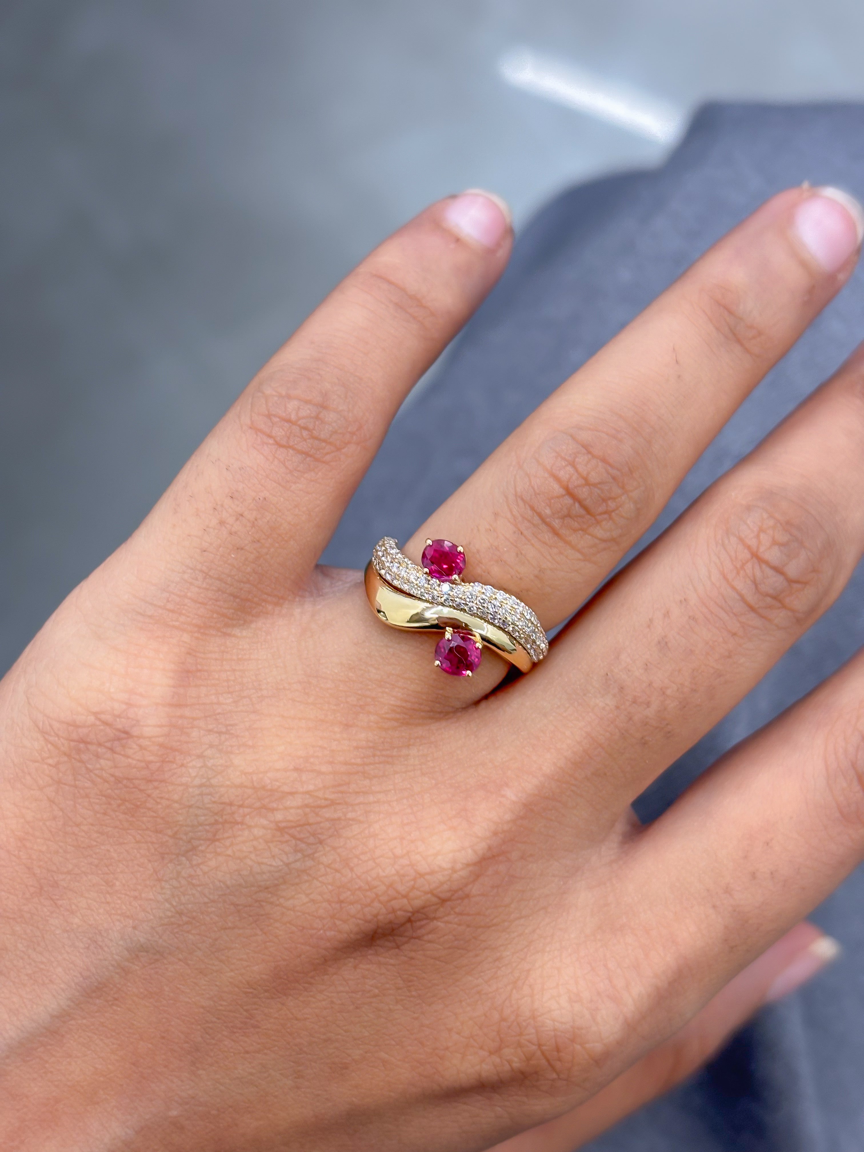 JPRG-5128/12296 Diamond Ruby Ring | 18K