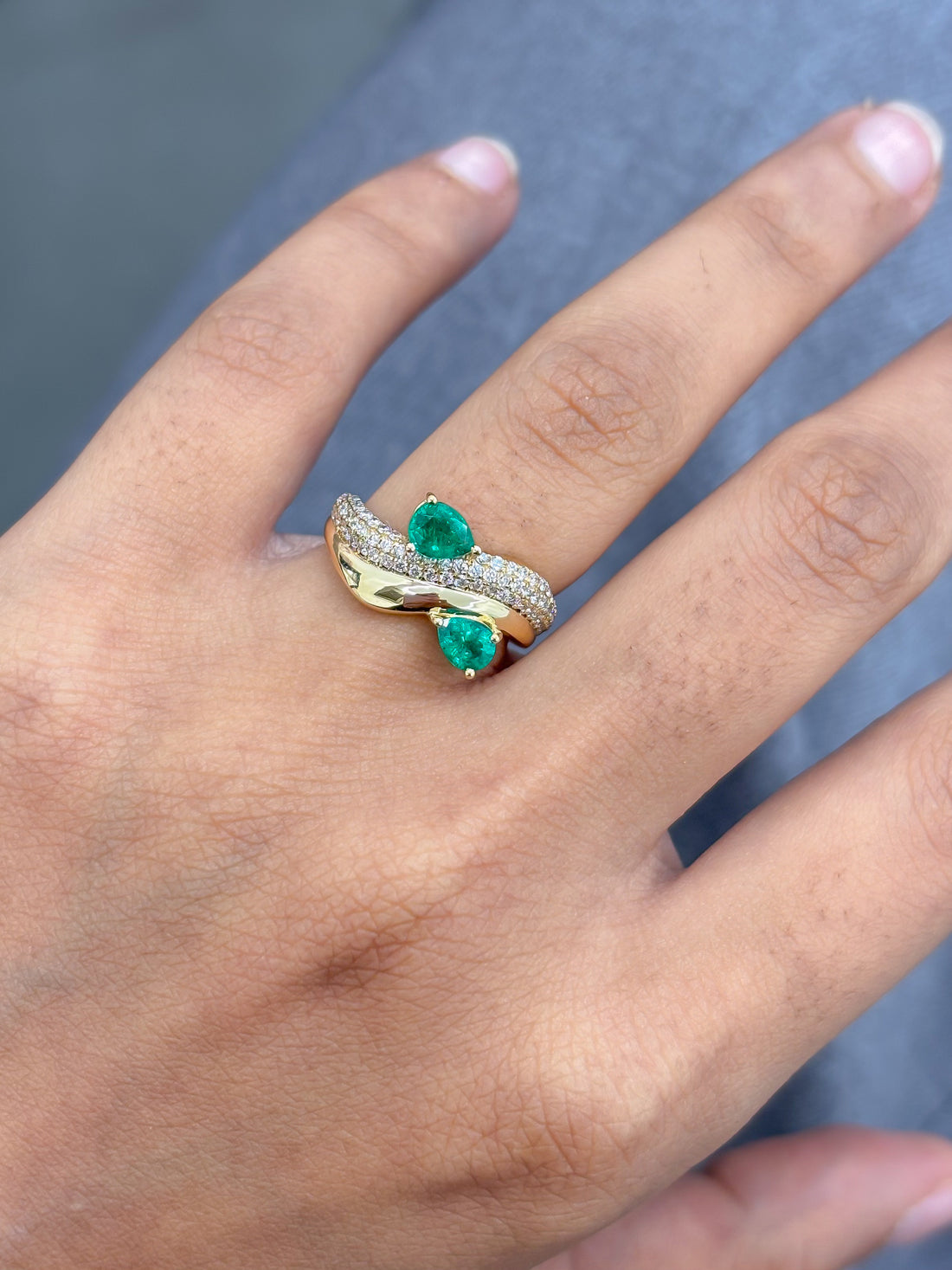 JPRG-5131/12299 Diamond Emerald Ring | 18K