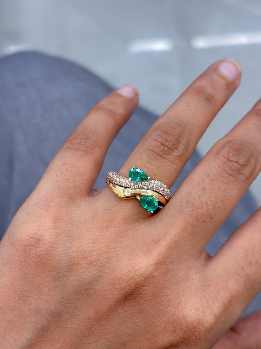JPRG-5133/12301 Diamond Emerald Ring | 18K