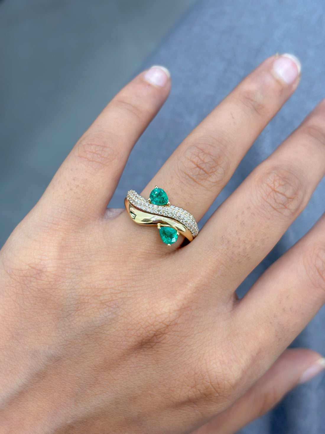 JPRG-5134/12302 Diamond Emerald Ring | 18K
