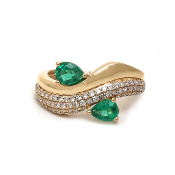 JPRG-5134/12302 Diamond Emerald Ring | 18K
