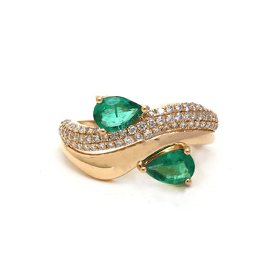 JPRG-5135/12303 Emerald Diamond Ring | 18K