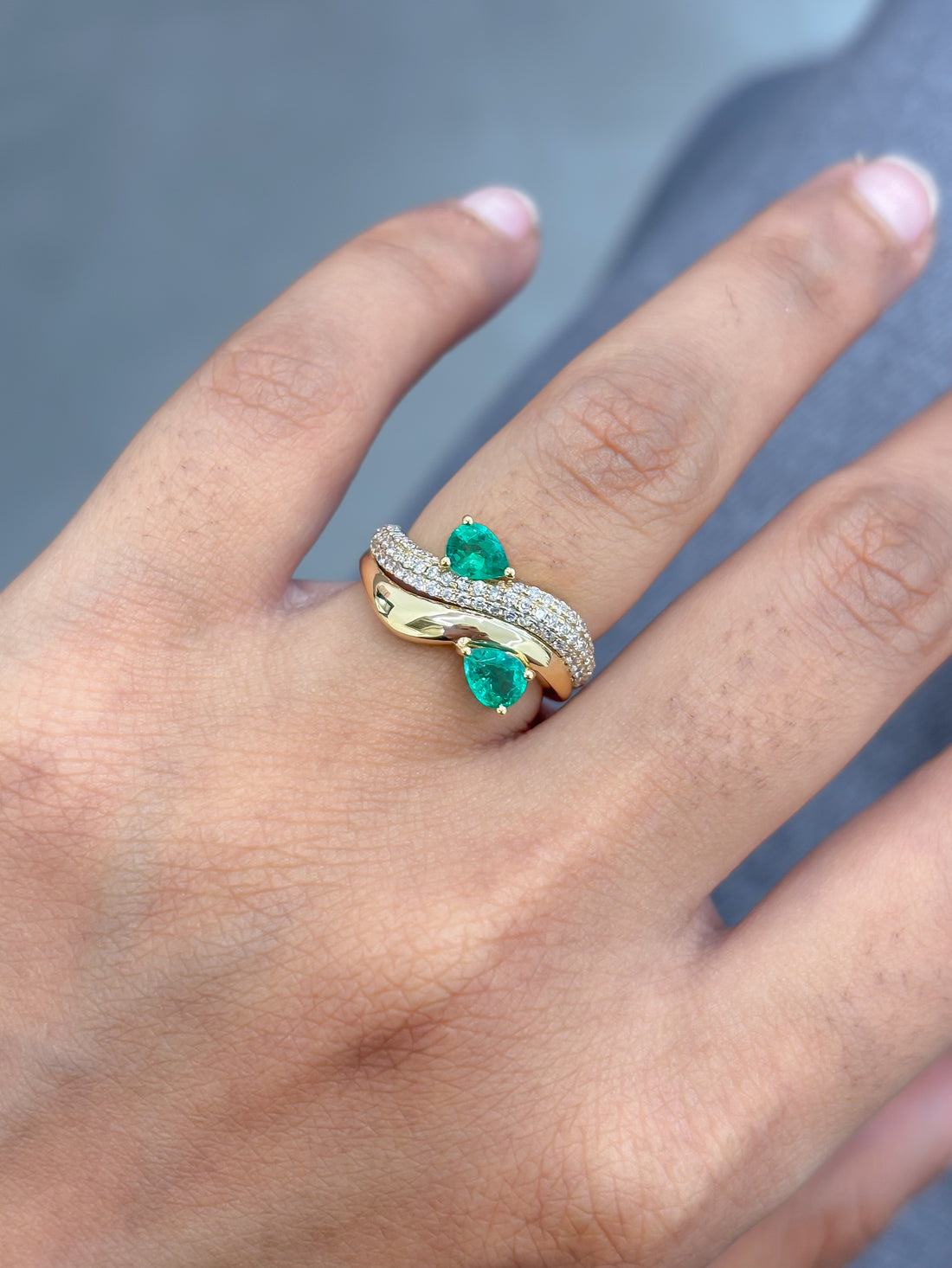 JPRG-5136/12304 Diamond Emerald Ring | 18K