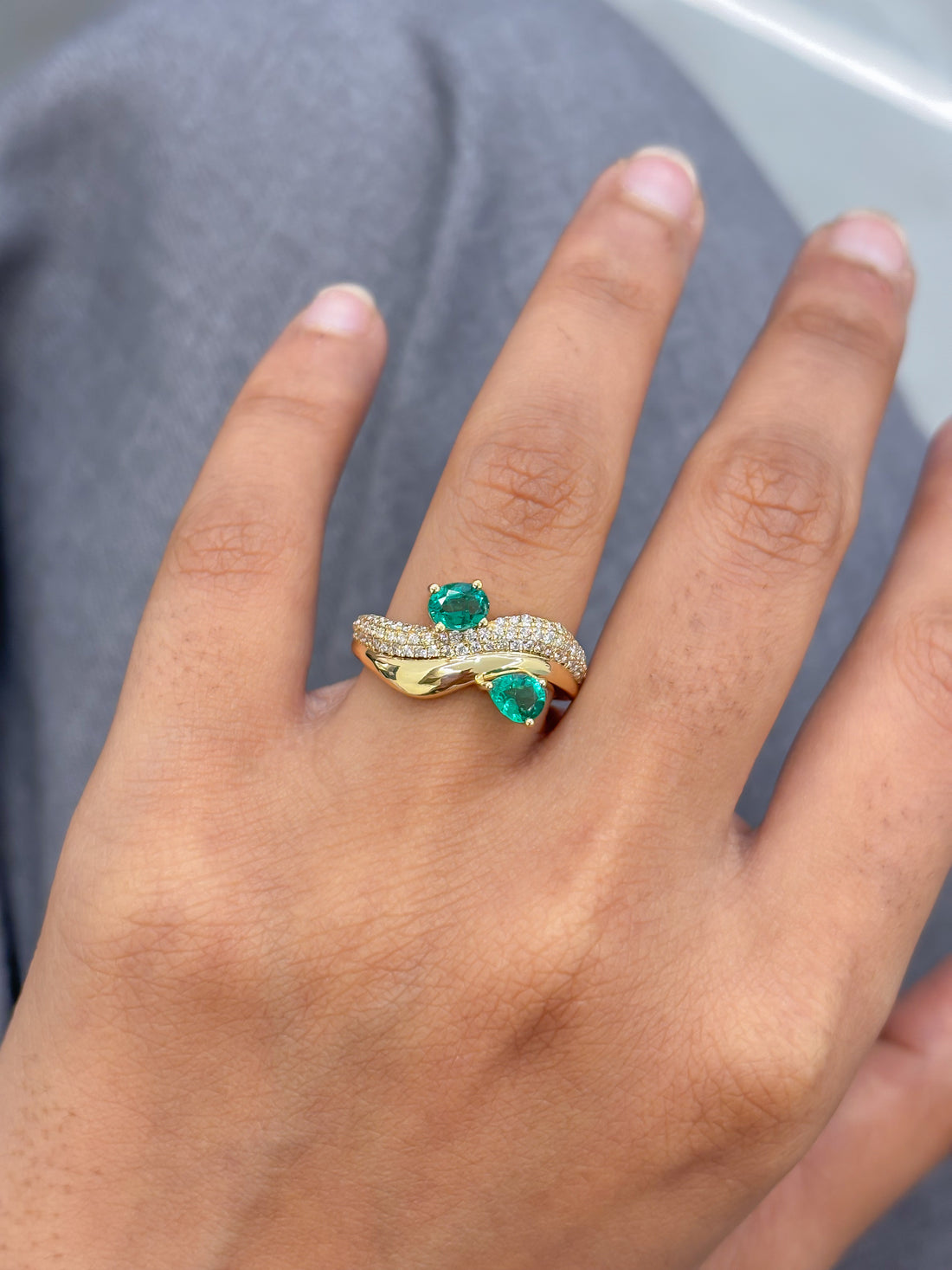 JPRG-5137/12305 Emerald Diamond Ring | 18K