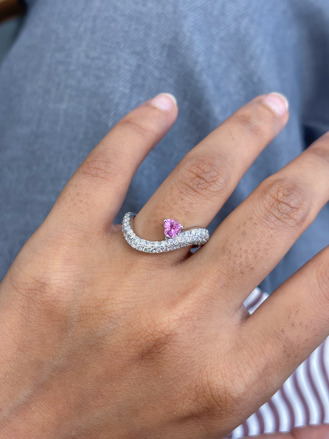 JPRG-5139/12307 Pink Sapphire Diamond Ring | 18K