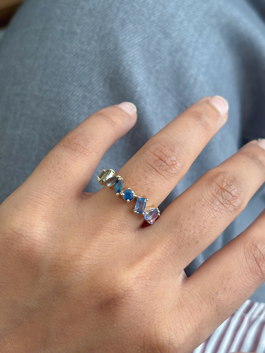 JPRG-5140/12308 Rainbow Sapphire Ring | 14K