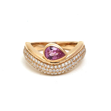 JPRG-5150/12336 Pink Sapphire Diamond Ring | 18K
