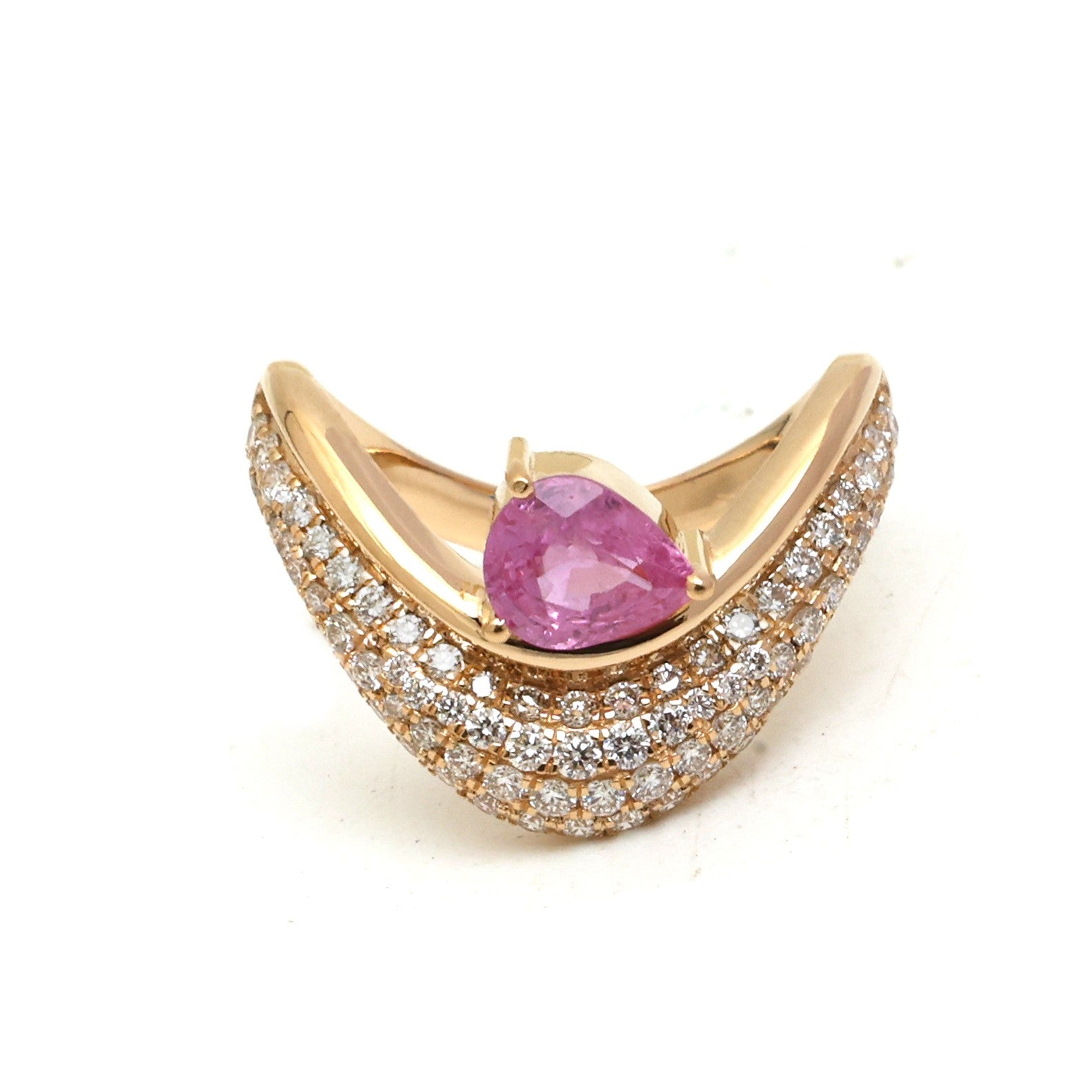 JPRG-5151/12337 Pink Sapphire Diamond Ring | 18K