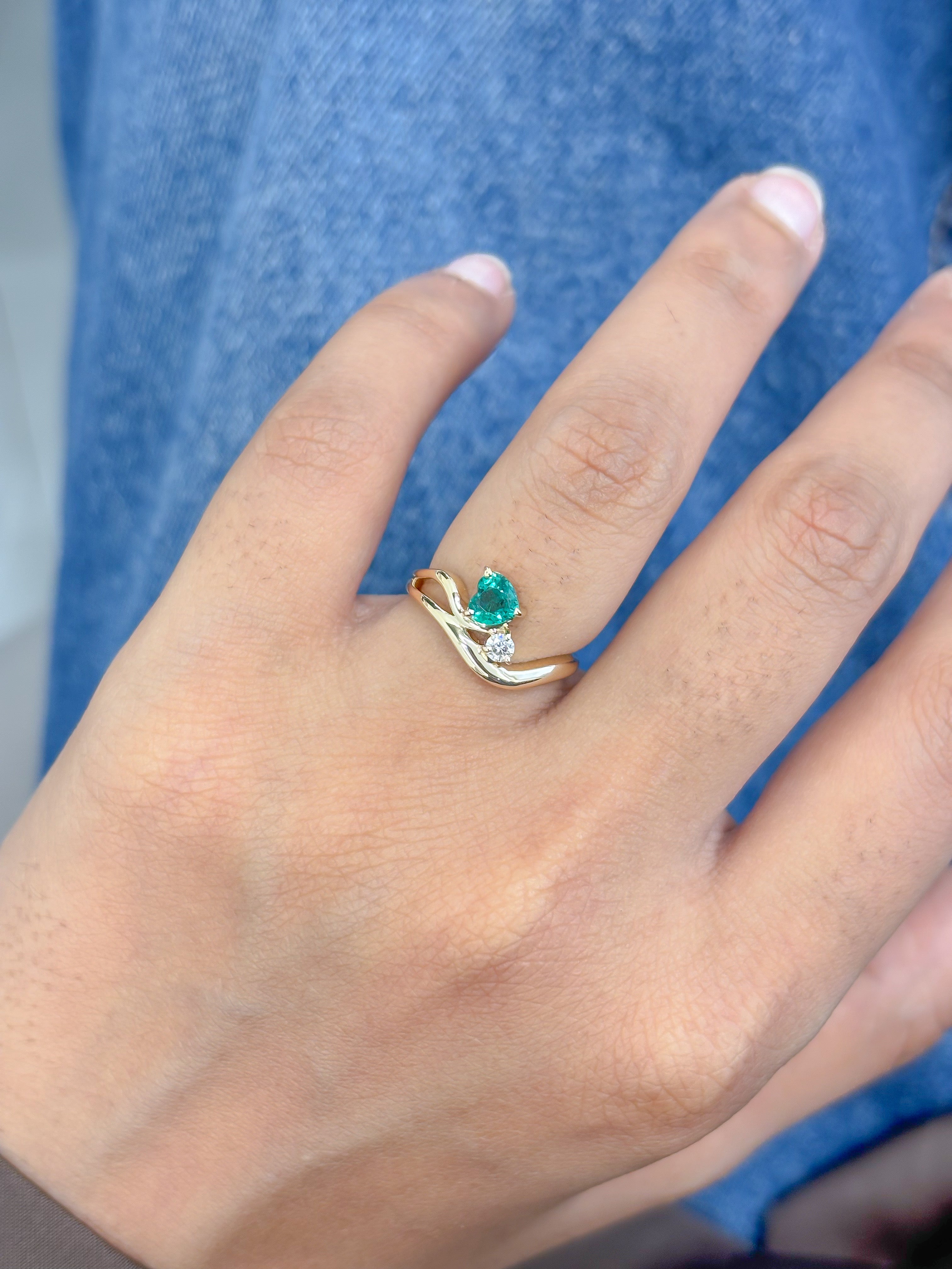 JPRG-5155/12341 Emerald Diamond Ring | 14K
