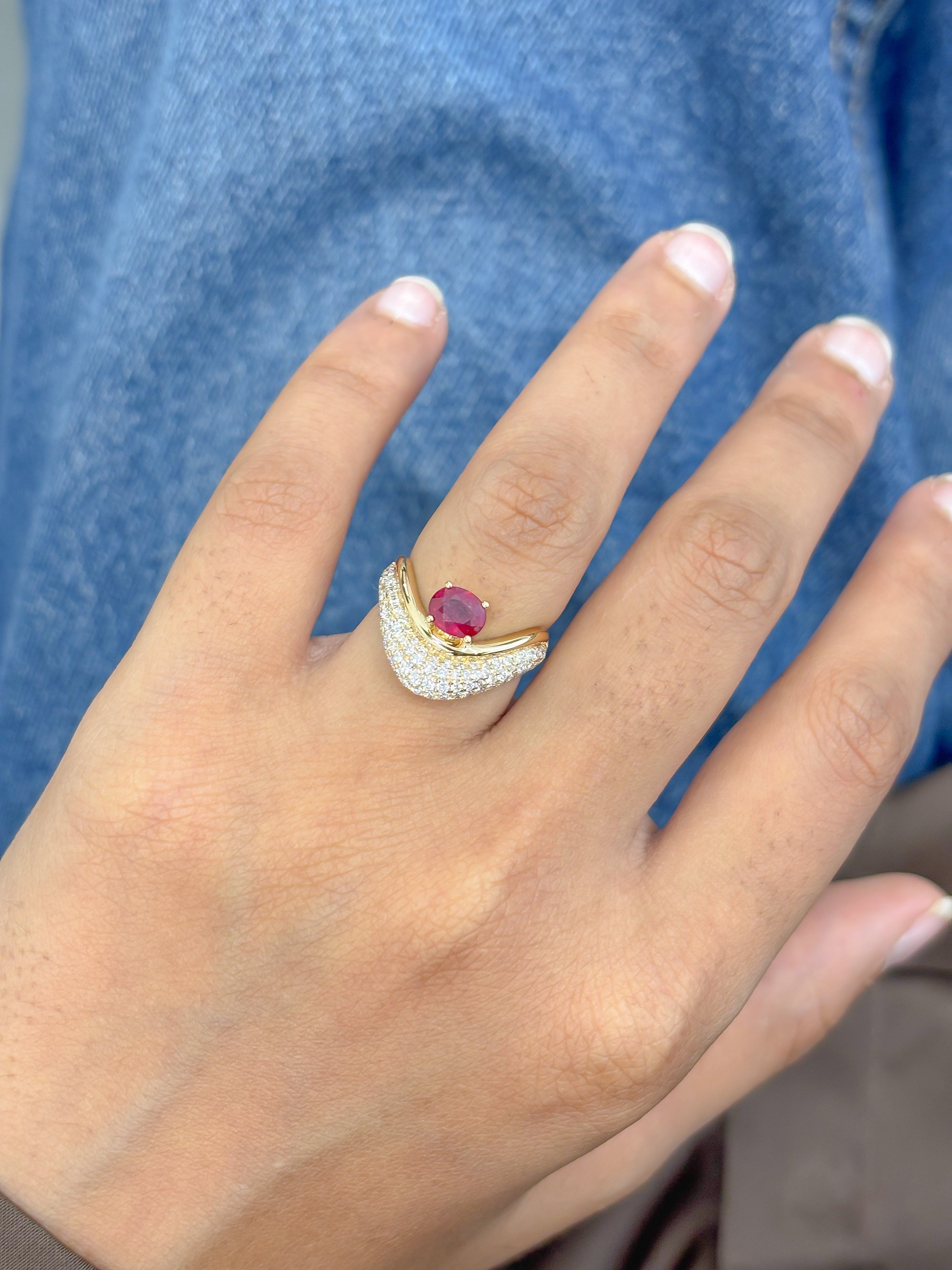 JPRG-5159/12345 Ruby Diamond Ring | 18K