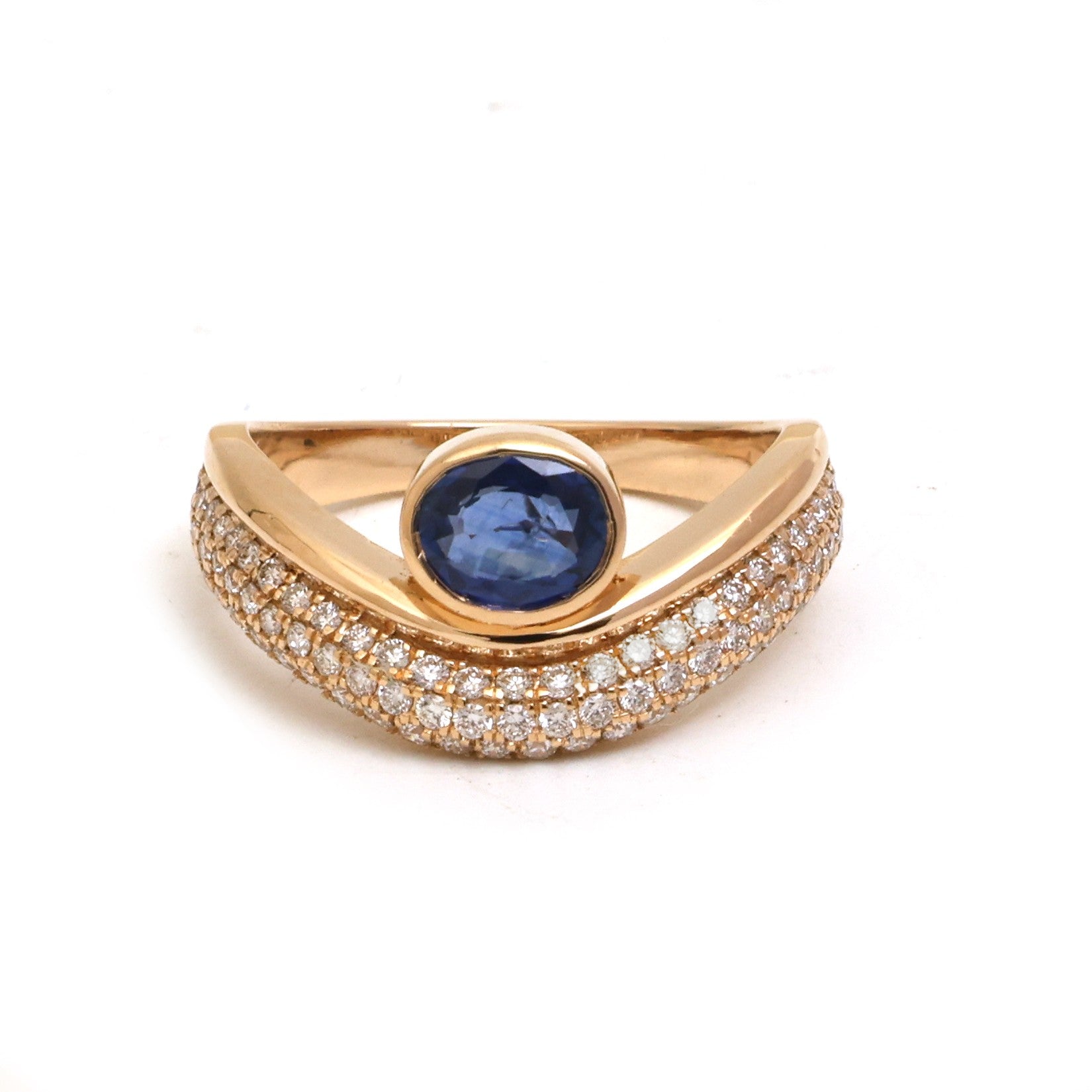 JPRG-5162/12348 Blue Sapphire Diamond Ring | 18K