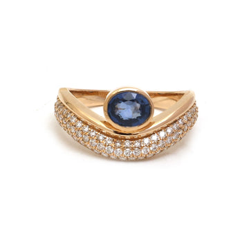 JPRG-5163/12349 Blue Sapphire Diamond Ring | 18K