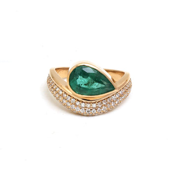 JPRG-5168/12392 Emerald Diamond Ring | 18K