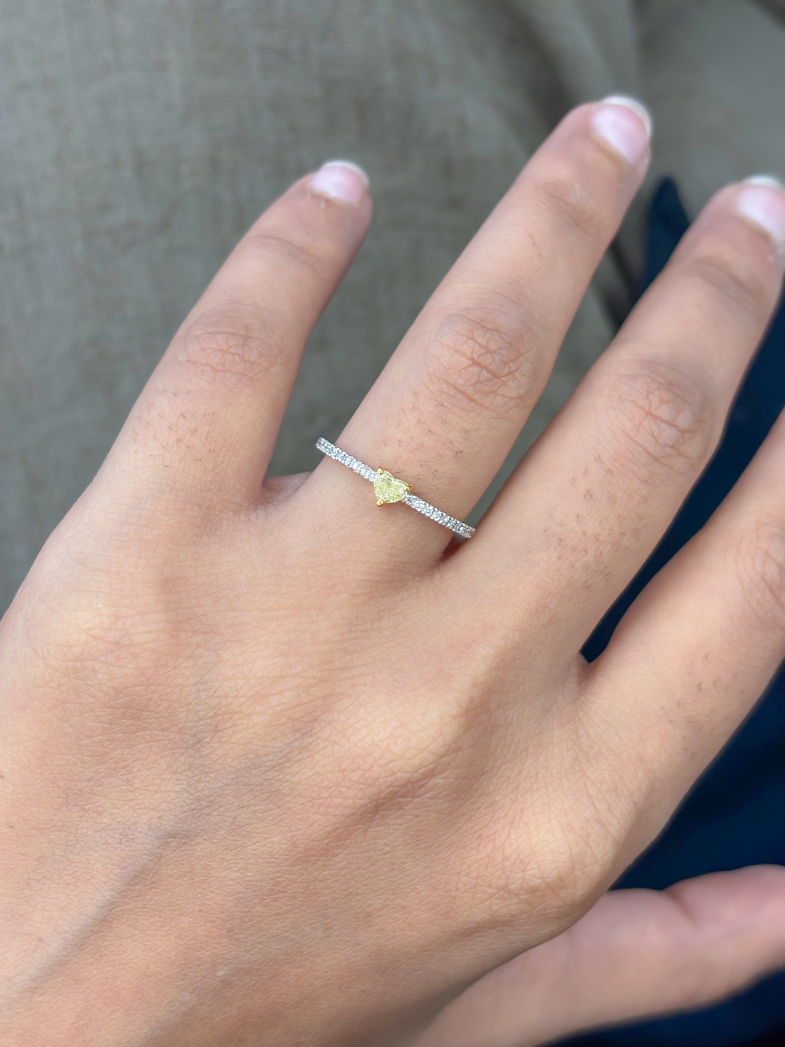 JPRG-5171/12395 Diamond Heart Thin Ring | 18K