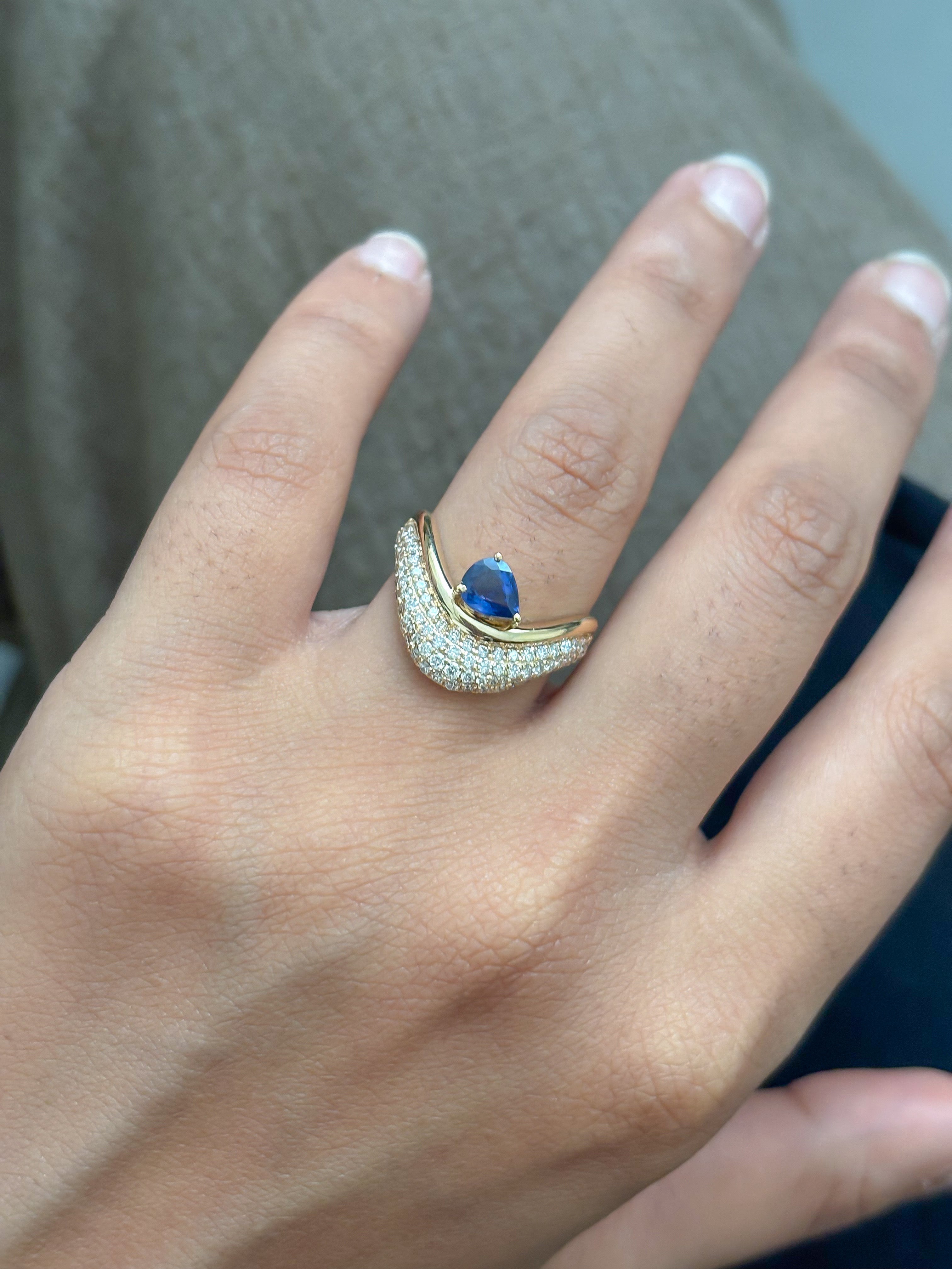 JPRG-5173/12397 Blue Sapphire Diamond Ring | 18K