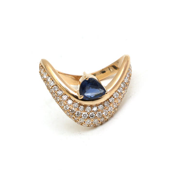 JPRG-5173/12397 Blue Sapphire Diamond Ring | 18K