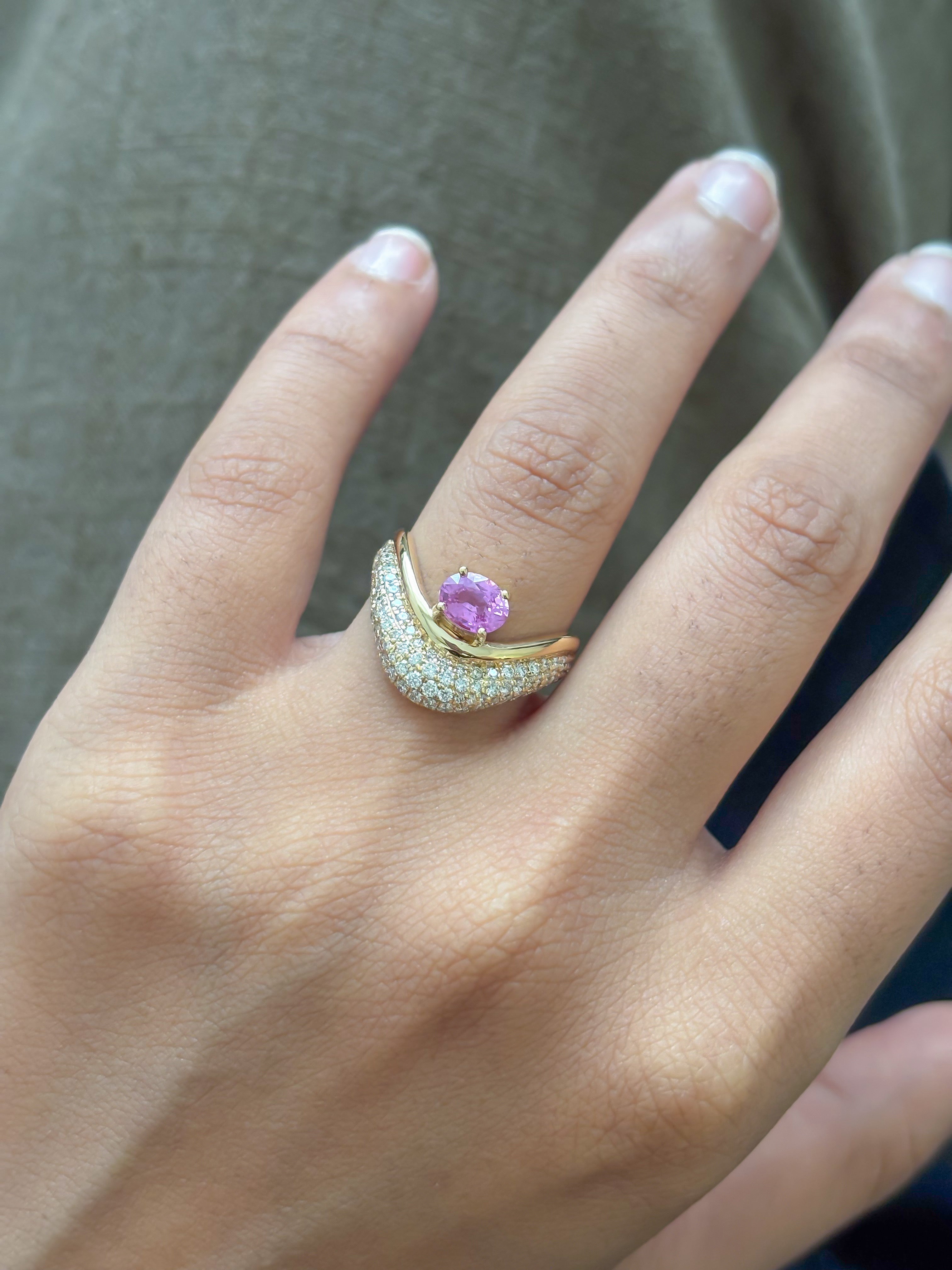 JPRG-5174/12398 Pink Sapphire Diamond Ring | 18K