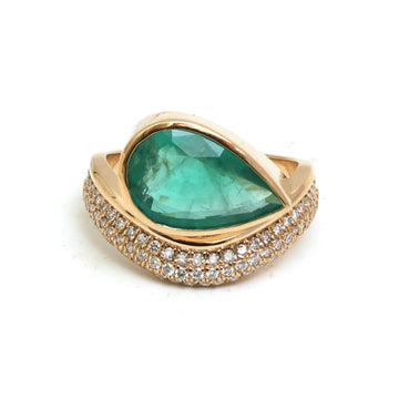 JPRG-5175/12399 Emerald Diamond Ring | 18K