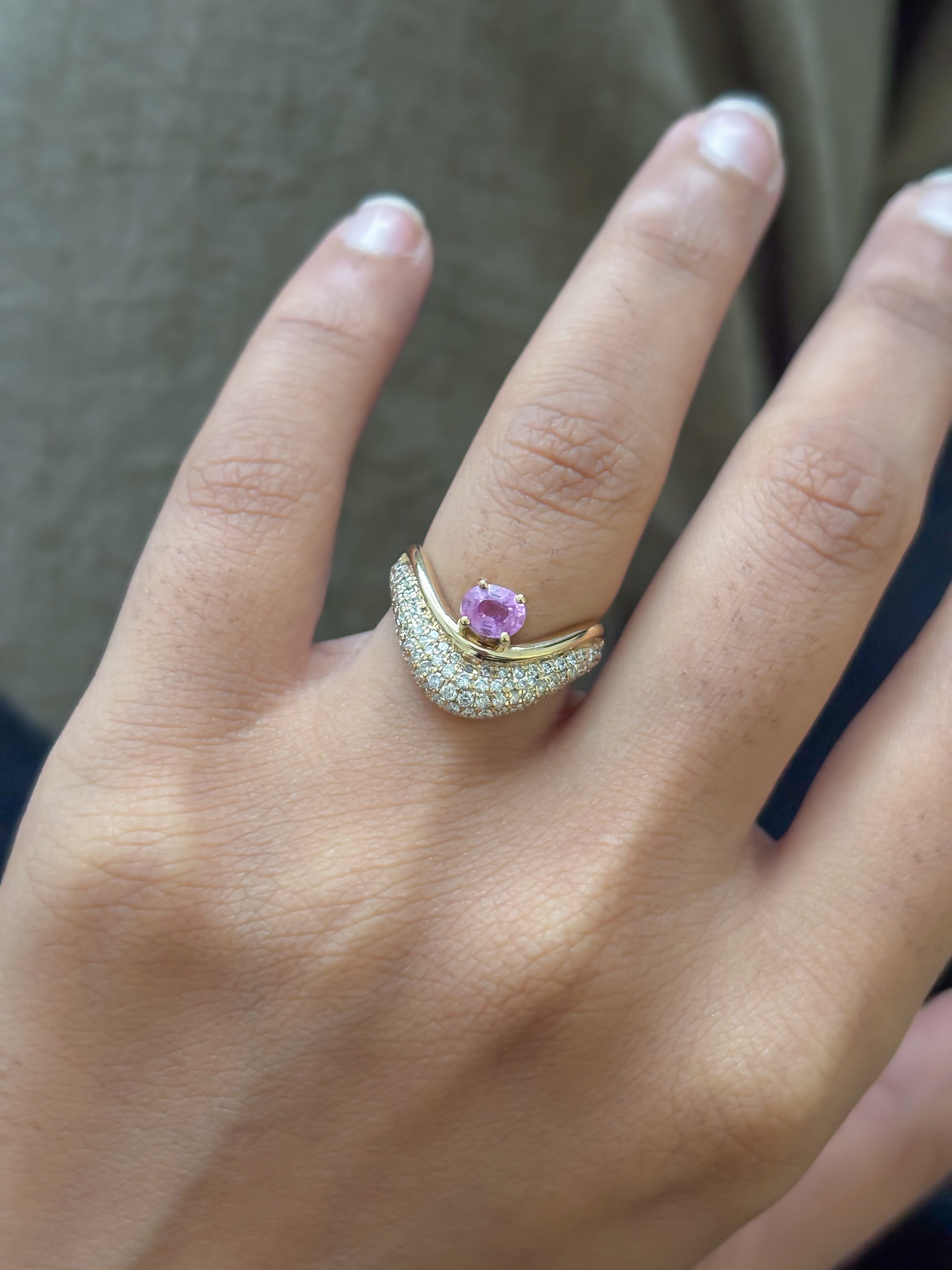 JPRG-5176/12400 Pink Sapphire Diamond Ring | 18K