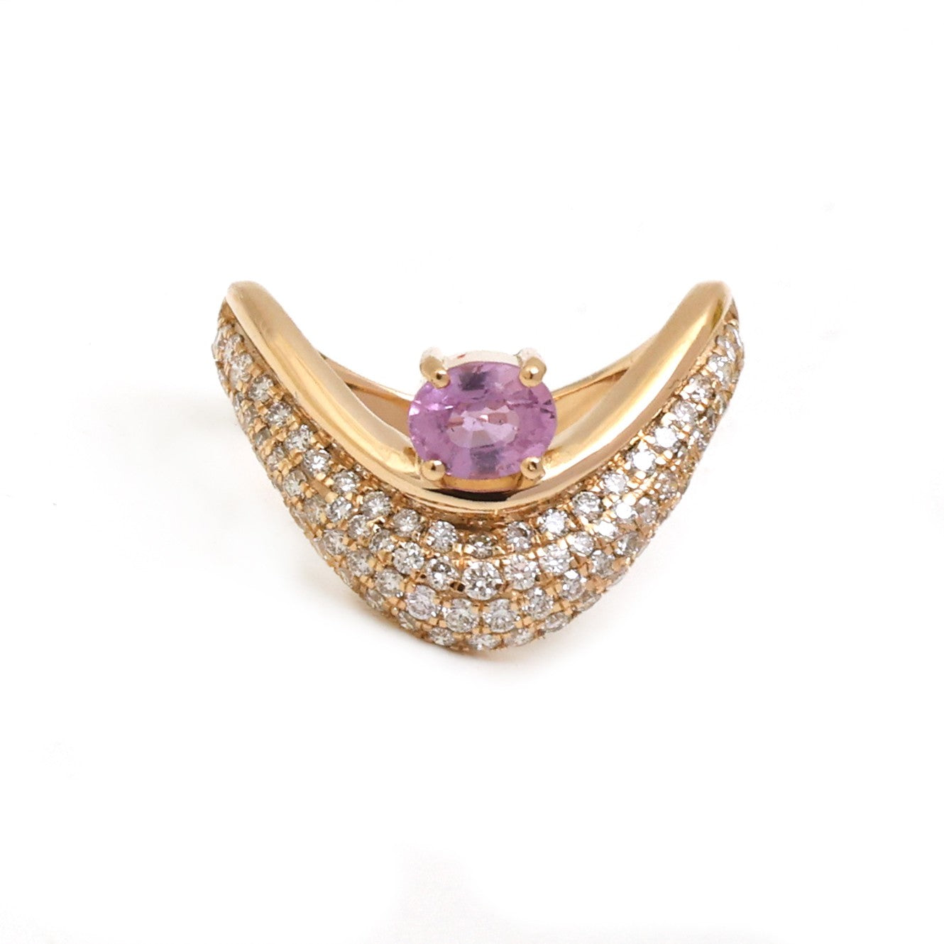 JPRG-5176/12400 Pink Sapphire Diamond Ring | 18K