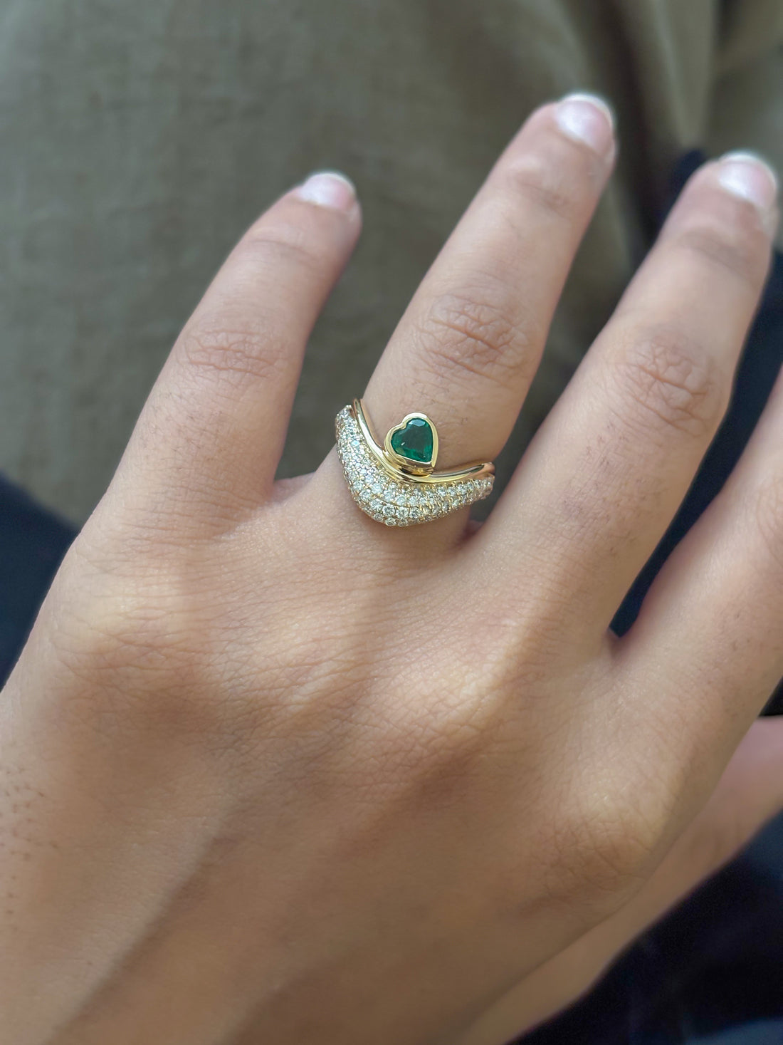 JPRG-5182/12406 Emerald Diamond Ring | 18K