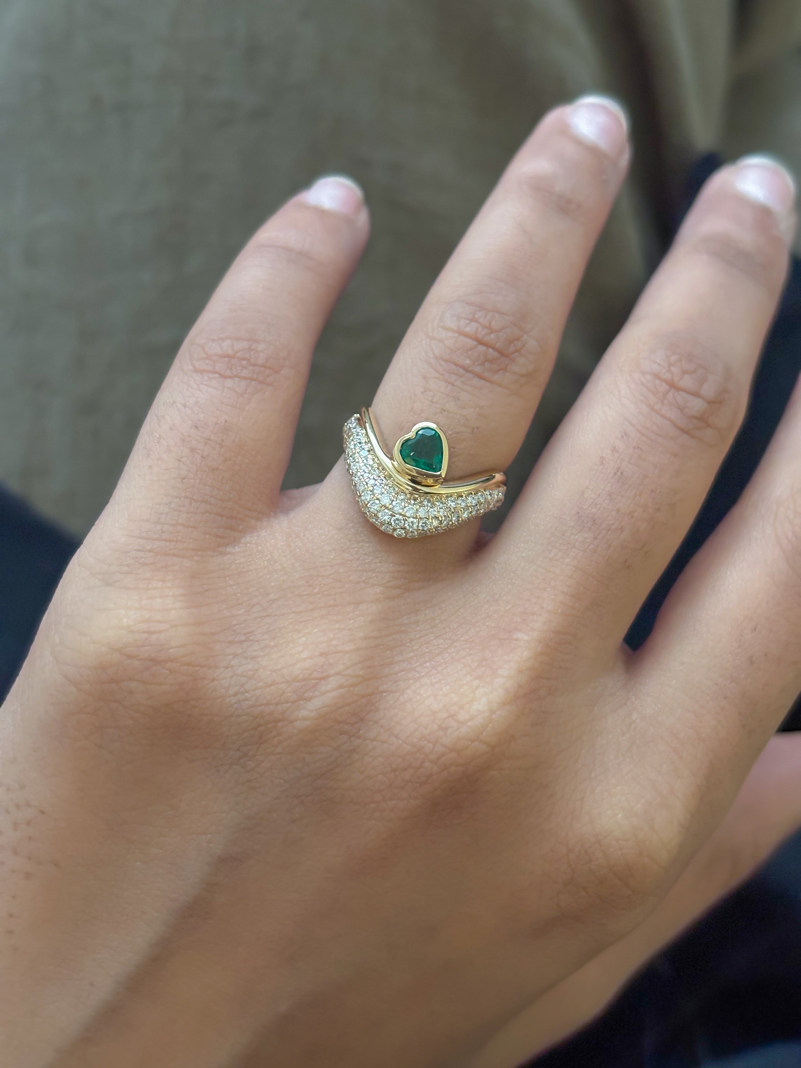 JPRG-5182/12406 Emerald Diamond Ring | 18K