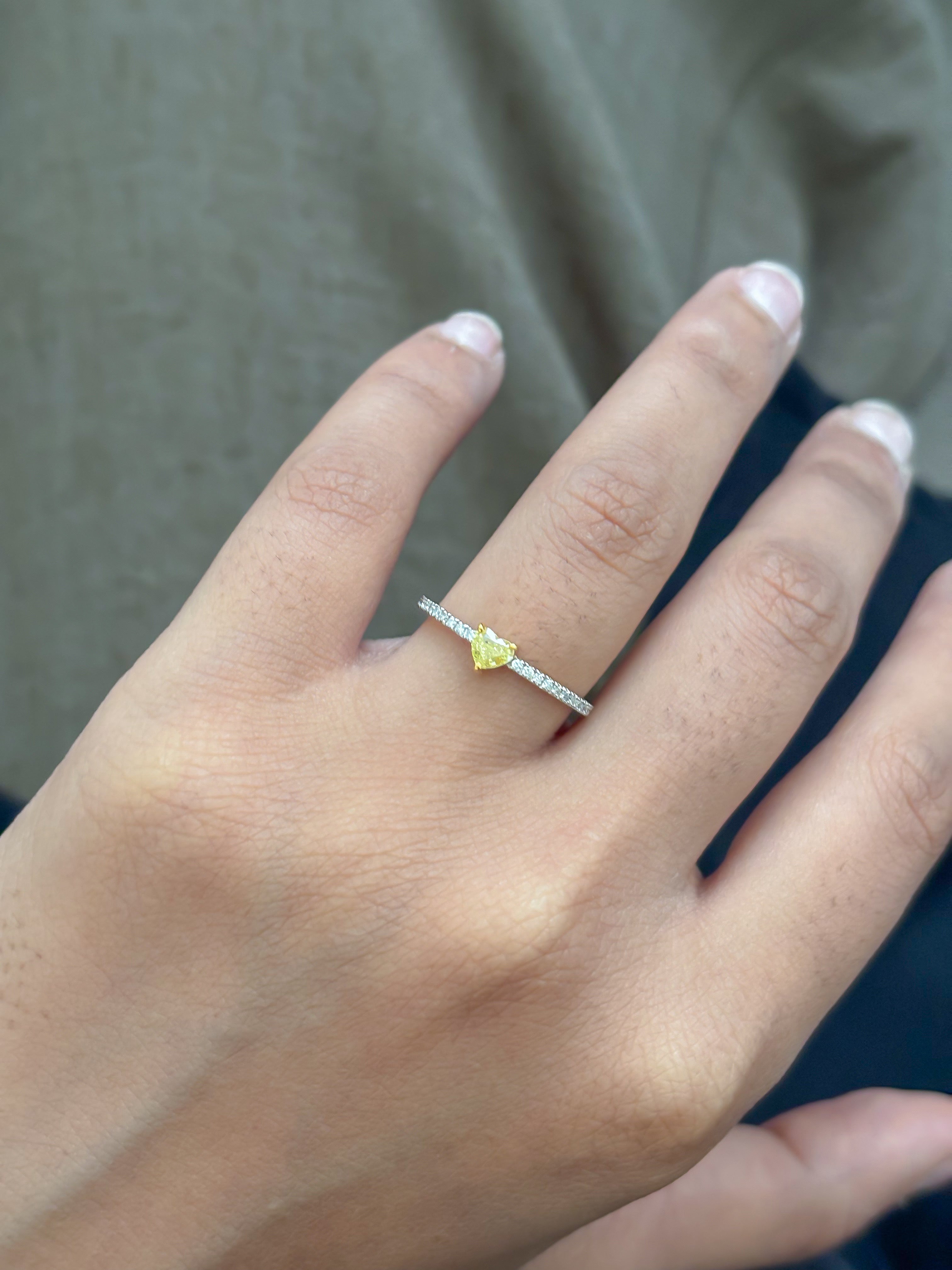 JPRG-5183/12407 Diamond Heart Thin Ring | 18K