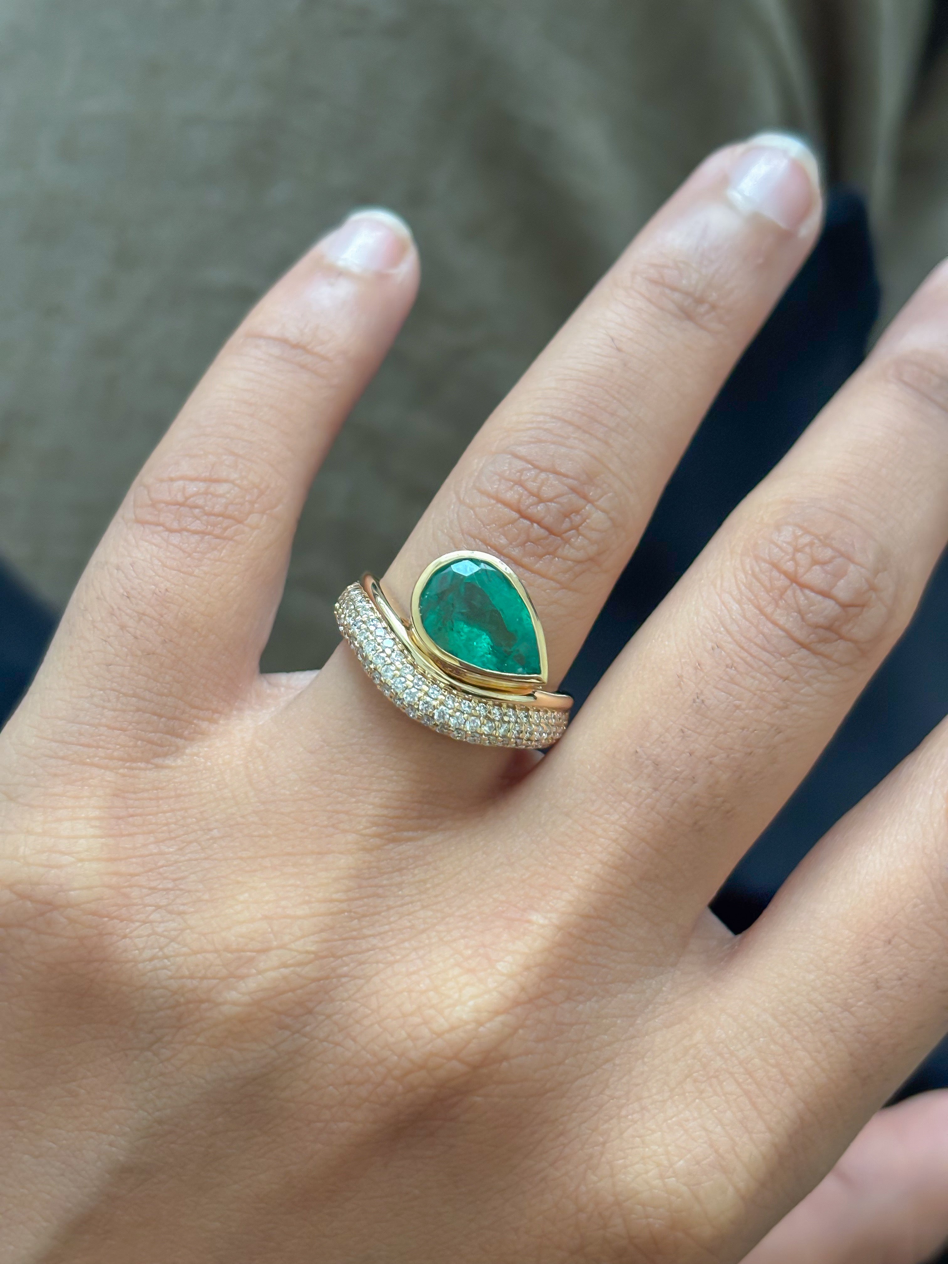 JPRG-5186/12410 Emerald Diamond Ring | 18K