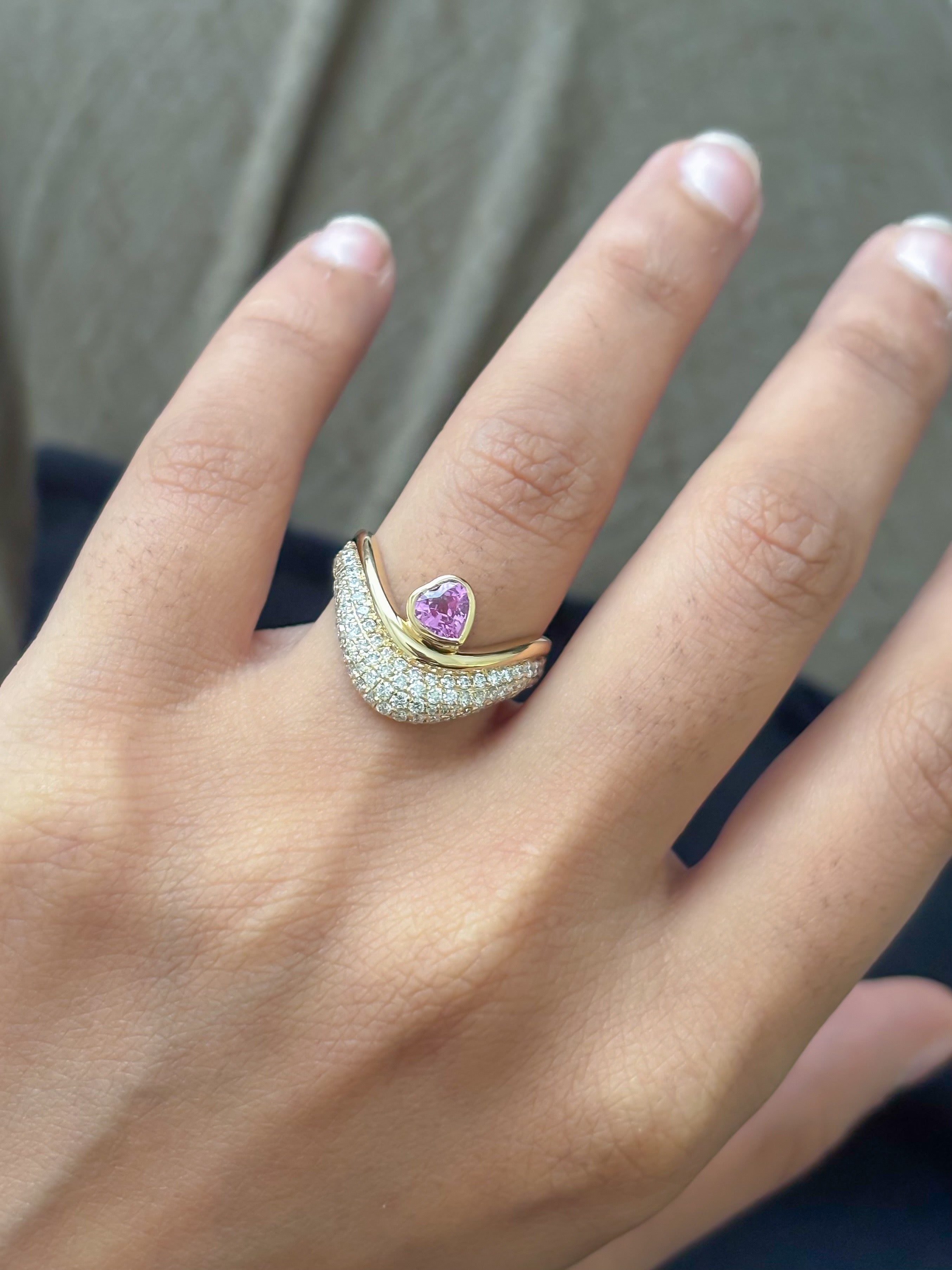 JPRG-5192/12416 Pink Sapphire Diamond Ring | 18K