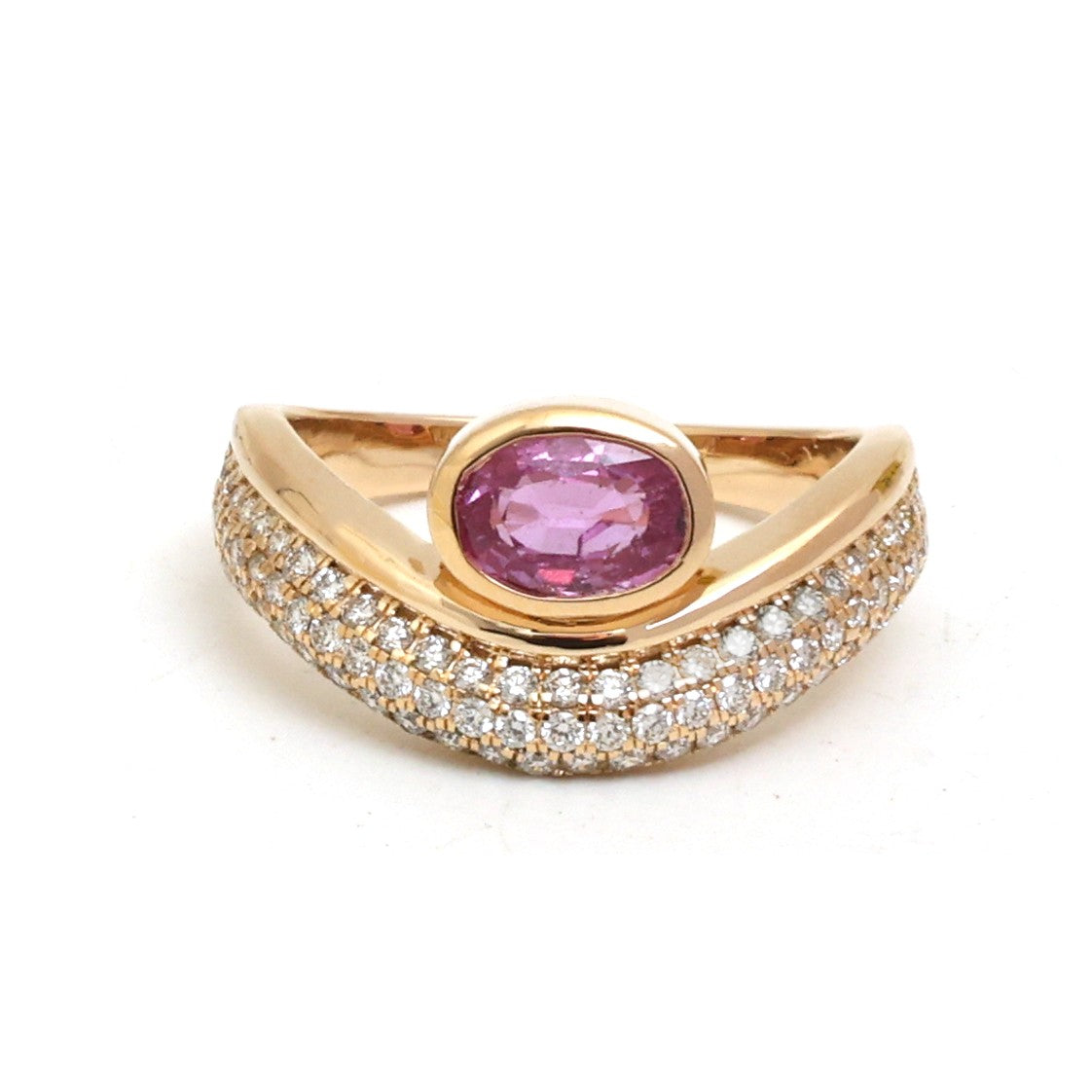 JPRG-5193/12417 Pink Sapphire Diamond Ring | 18K