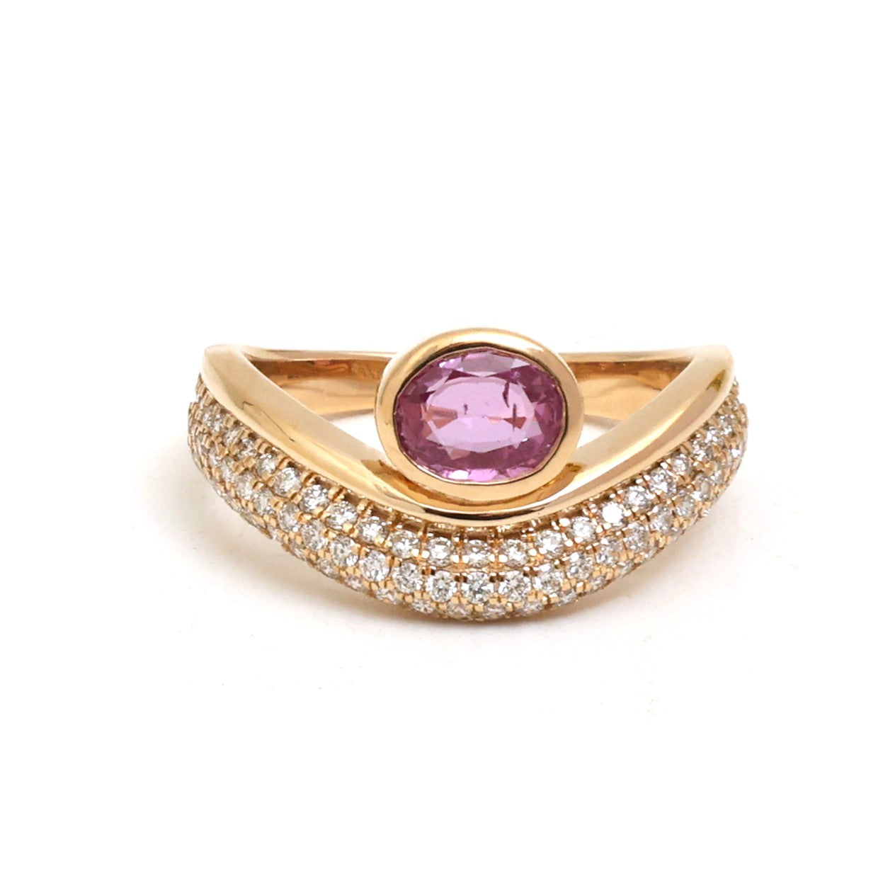 JPRG-5194/12418 Pink Sapphire Diamond Ring | 18K