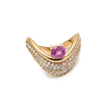 JPRG-5195/12419 Pink Sapphire Diamond Ring | 18K