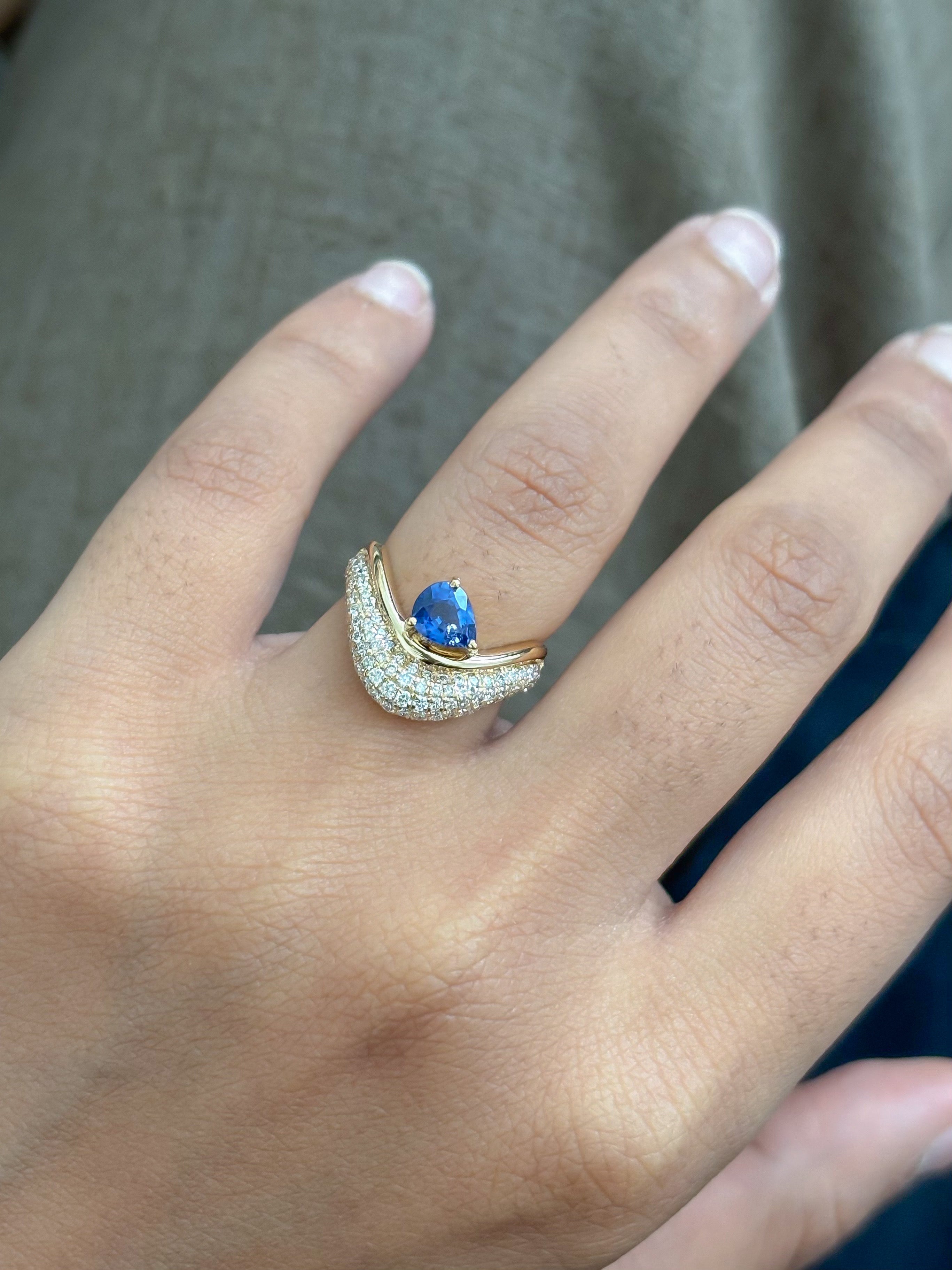 JPRG-5202/12426 Blue Sapphire Diamond Ring | 18K