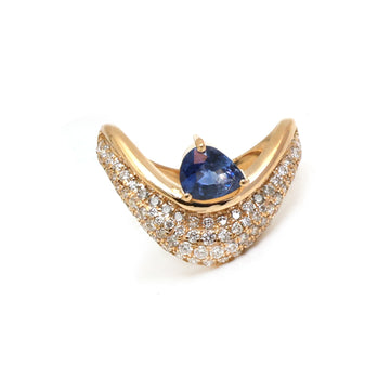 JPRG-5202/12426 Blue Sapphire Diamond Ring | 18K