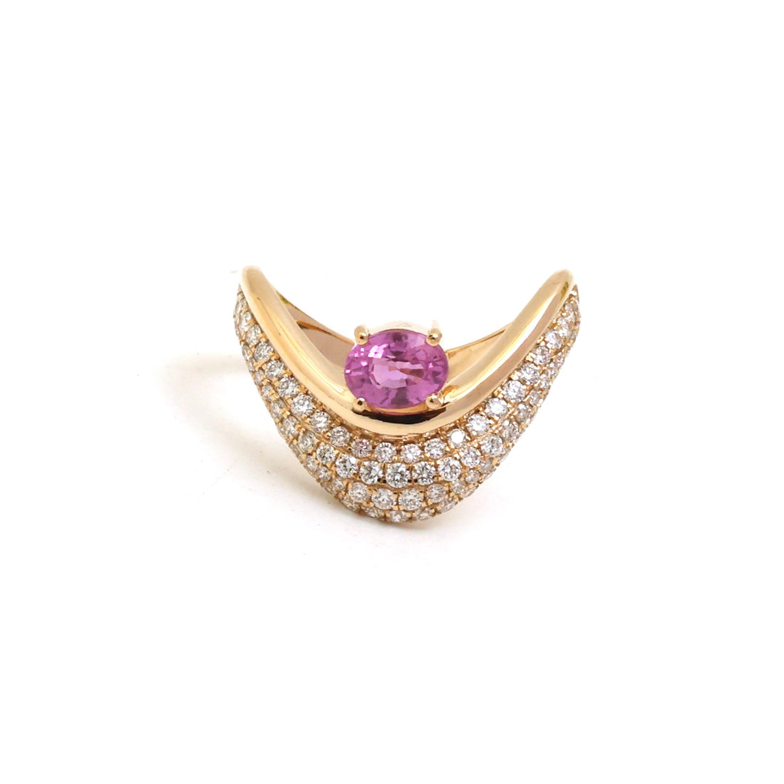 JPRG-5206/12439 Pink Sapphire Diamond Ring | 18K