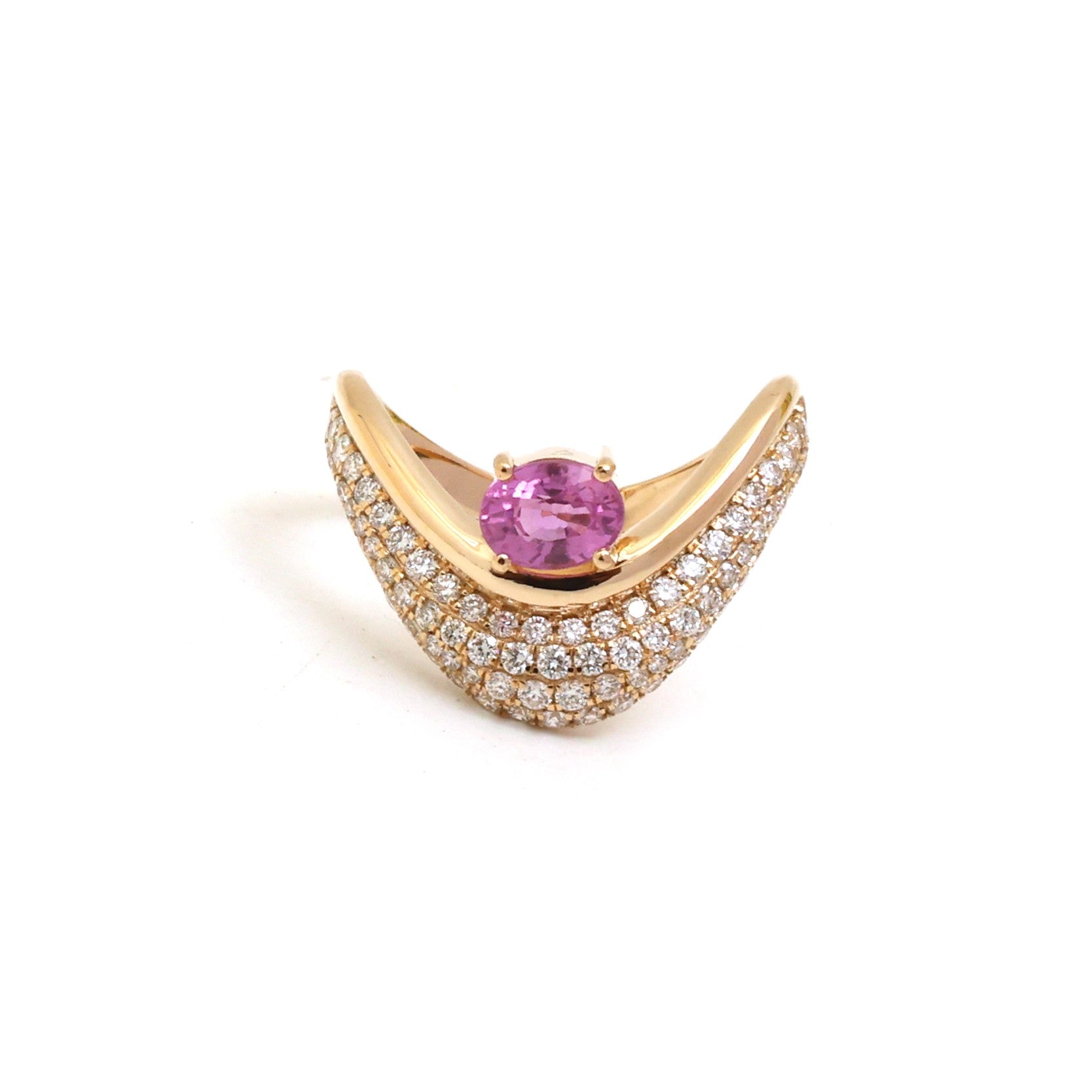 JPRG-5206/12439 Pink Sapphire Diamond Ring | 18K