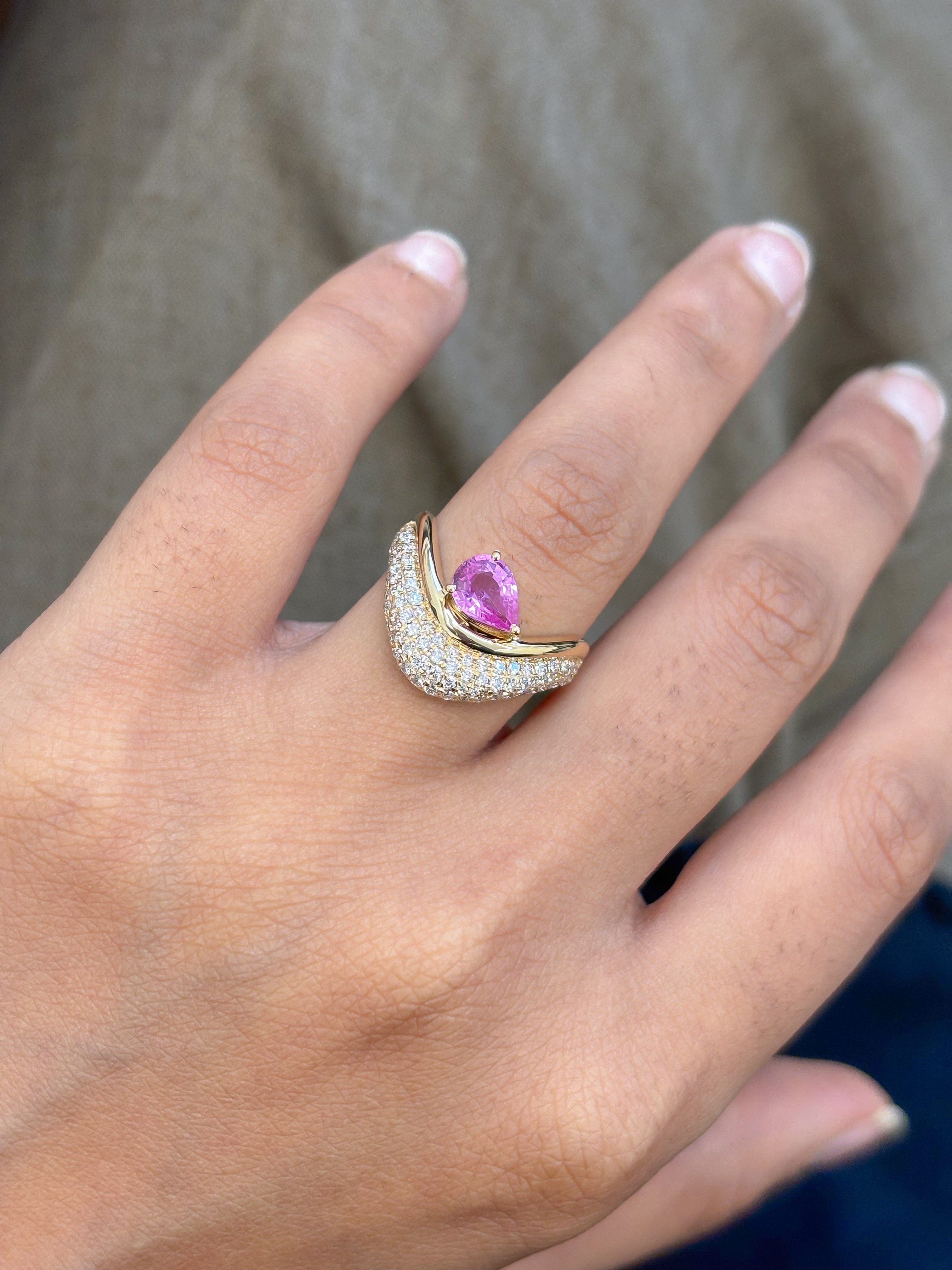 JPRG-5207/12440 Pink Sapphire Diamond Ring | 18K