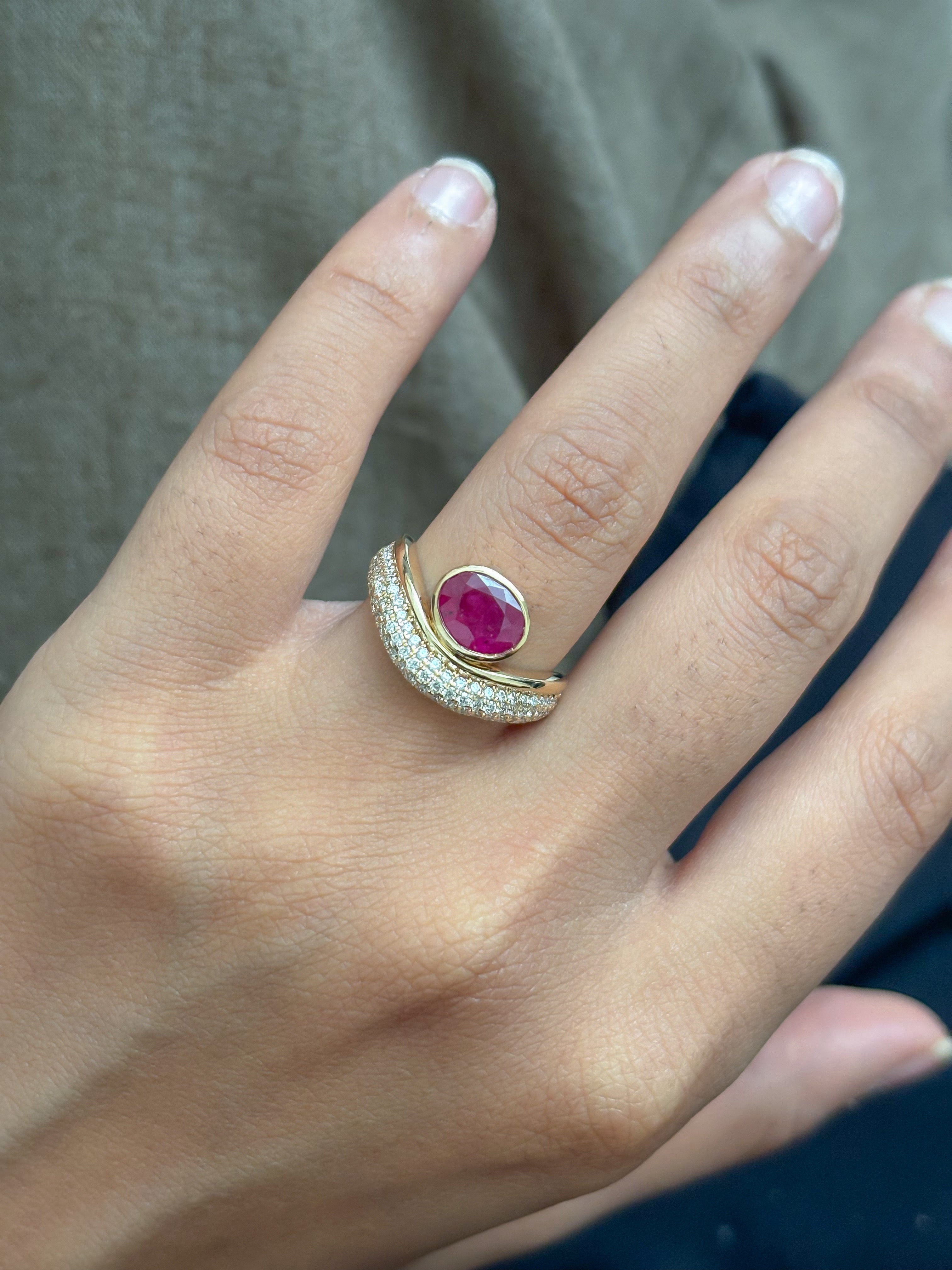 JPRG-5208/12441 Ruby Diamond Ring | 18K