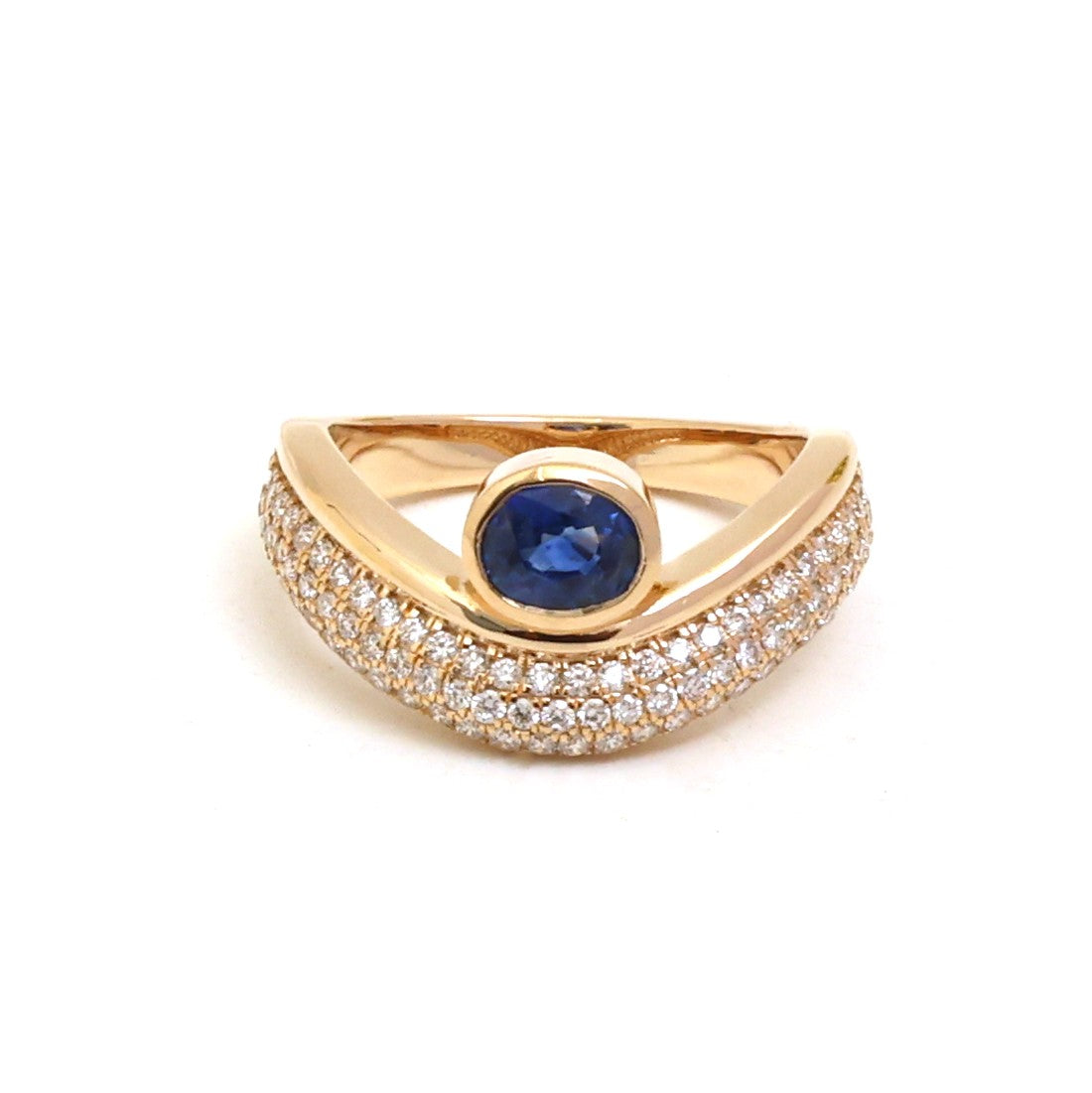 JPRG-5210/12443 Blue Sapphire Diamond Ring | 18K