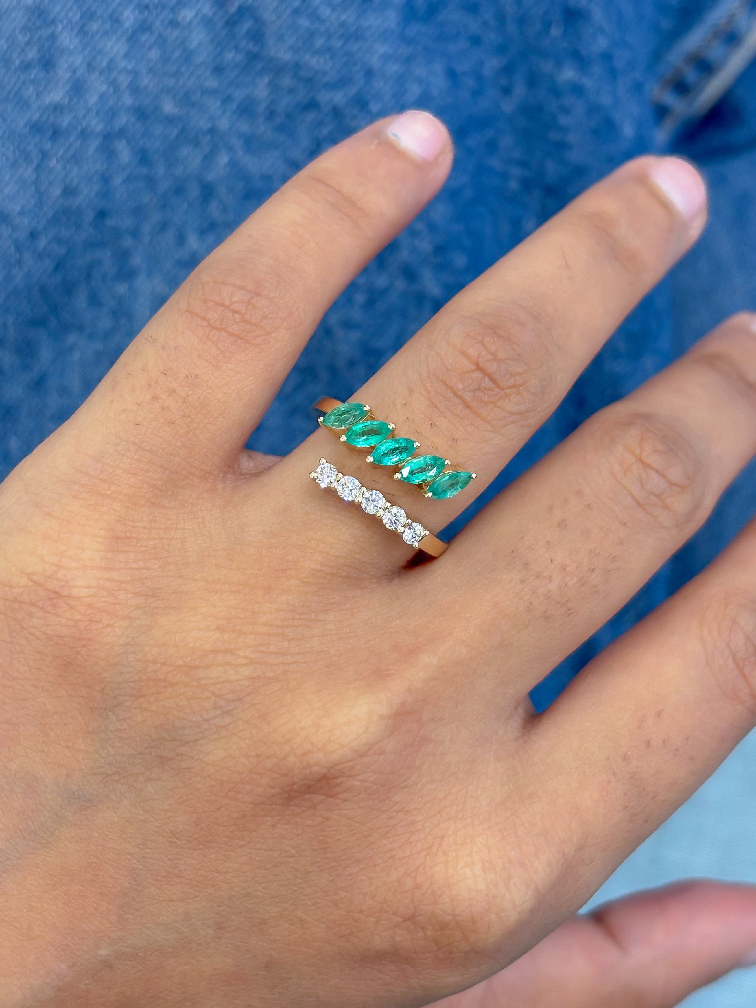 JPRG-5232/12483 Emerald Diamond Ring | 14K